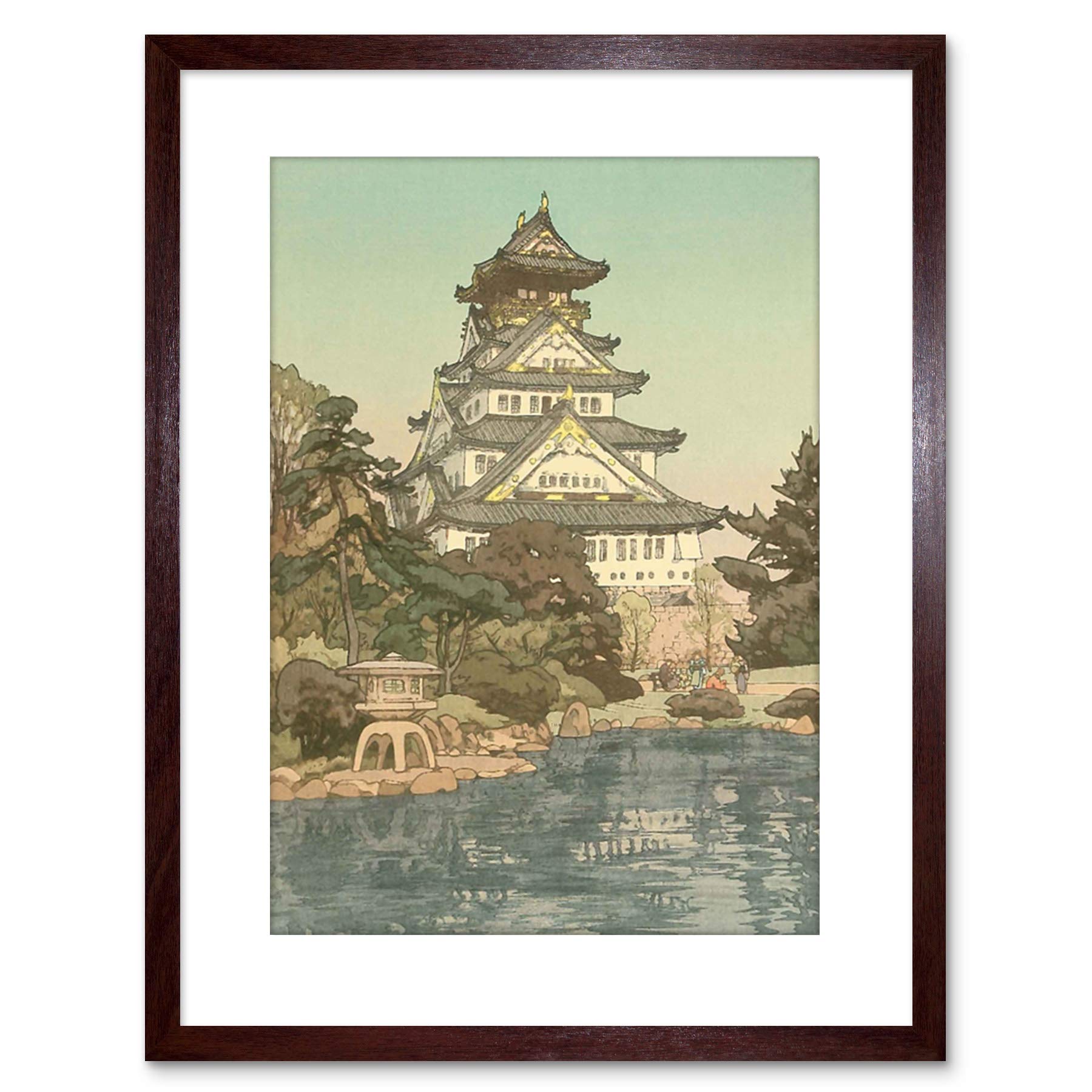 Wee Blue Coo PAINTING PAGODA OSAKA HIROSHI JAPAN FRAMED PRINT F97X3144