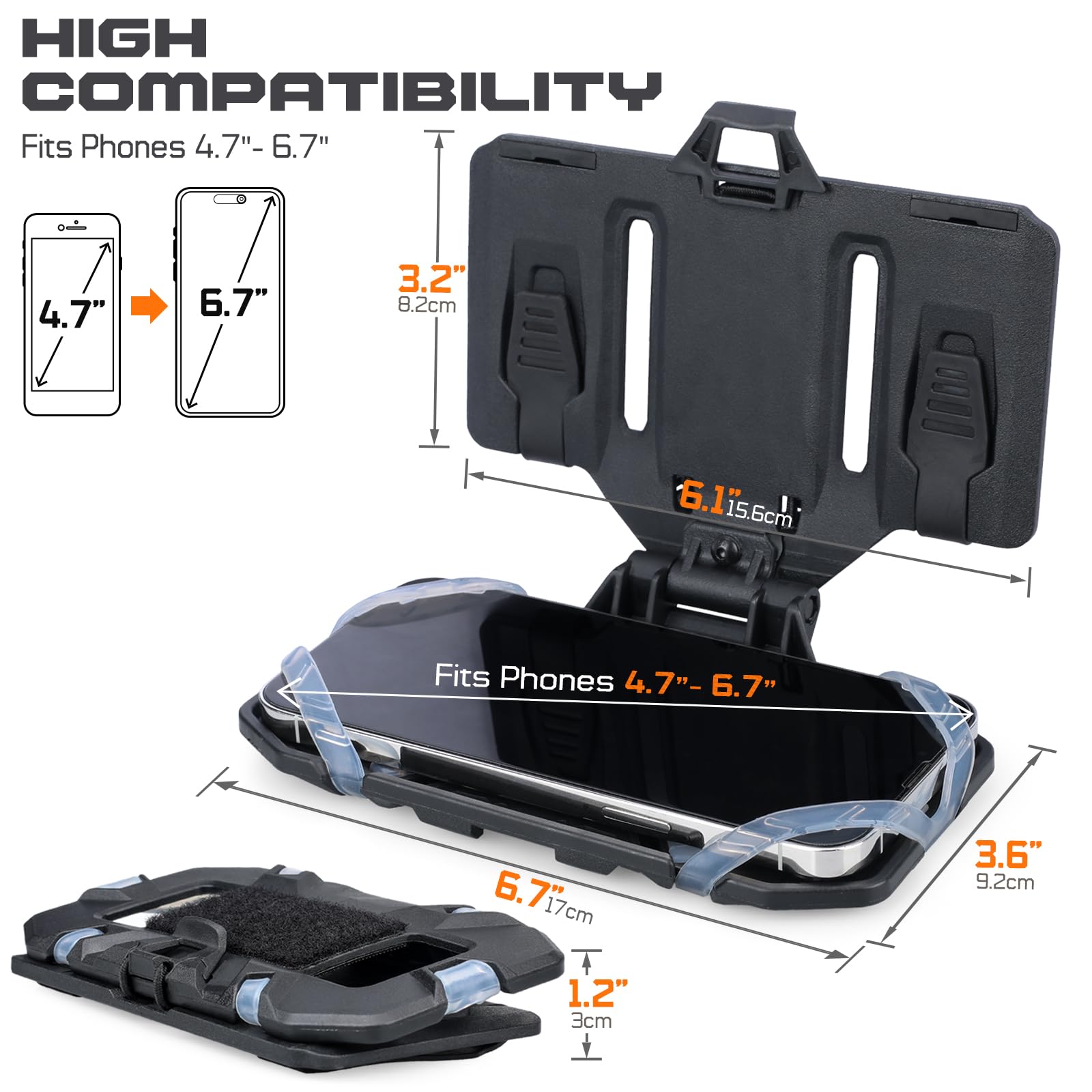 WYNEX Soporte Táctico Portaplacas Chaleco MOLLE Accesorios Cartera Móvil 4.7"-6.7" Pecho