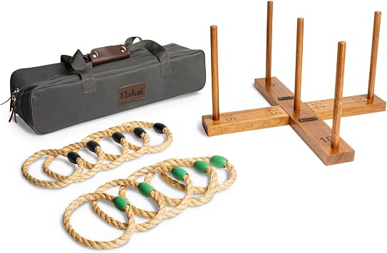Elakai Outdoor Games for Adults and Family Premium Carry Bag Included Ring Toss