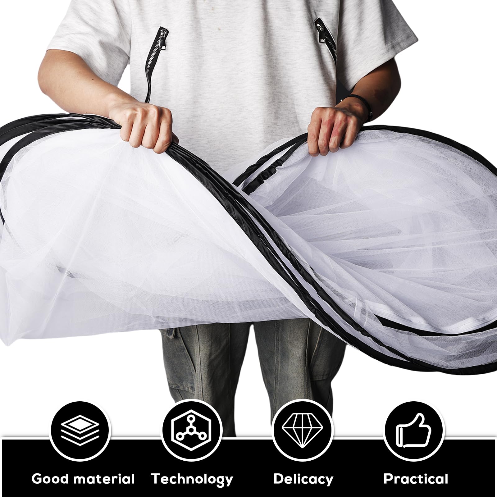 Zanzariera pieghevole, 200 x 80 x 56 cm, zanzariera pop up, ultraleggera, portatile, da campeggio, da viaggio, per la famiglia, per la casa e il campeggio
