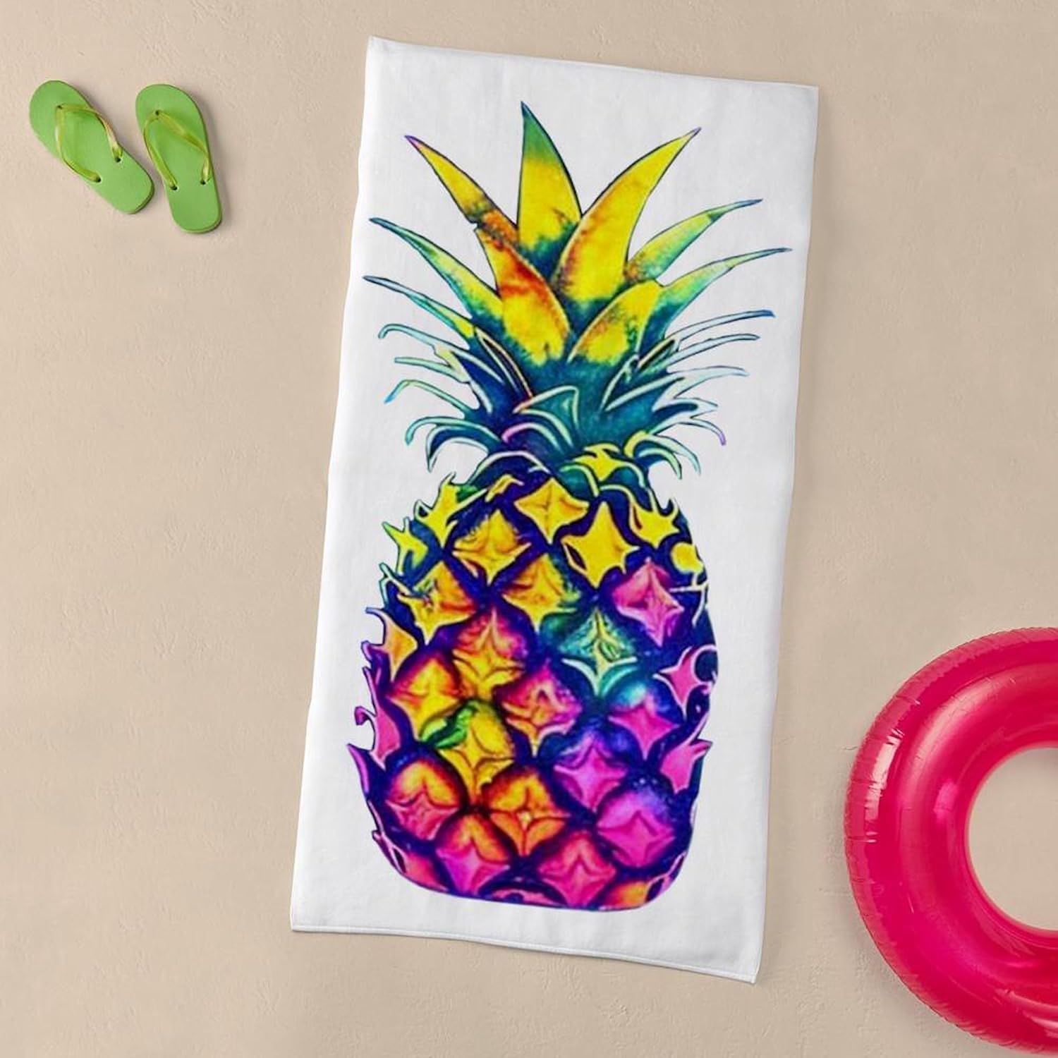 CafePress Pineapple Design 02 30"x60" Absorbent Cotton Back, Soft Beach, Pool Towel