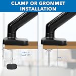 Mount-It! Laptop Desk Mount Arm with Gas Spring - Height Adjustable Full Motion Tray Stand for Up to 17 Inch Notebooks - Clamp or Grommet Base
