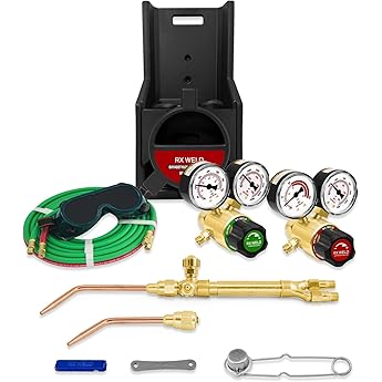 RX WELD Light Duty Portable Outfit Brazing Hvac Torch Kit, Oxy Acetylene Cutting Set, Cylinders Not Included
