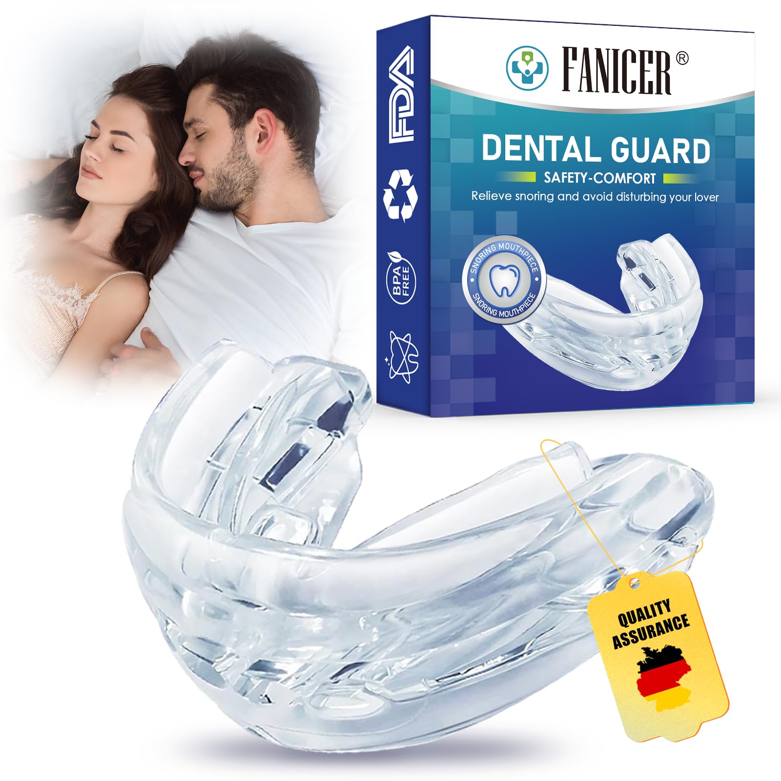 Orthèse anti-ronflement, Gouttière Anti Ronflement, Réutilisable AntiRonflement Gouttiere Dentaire, Adapté Hommes et Femmes, Nettoyage Facile, Il RéSout Du Ronflement Pendant Le Sommeil