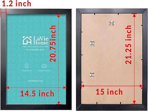 Vista 240 de LaVie Home - Portarretratos de 18 x 24 pulgadas, fotos de 16 x 20 pulgadas con paspartú, de 18 x 24 pulgadas sin paspartú, plexiglás pulido, Negro
