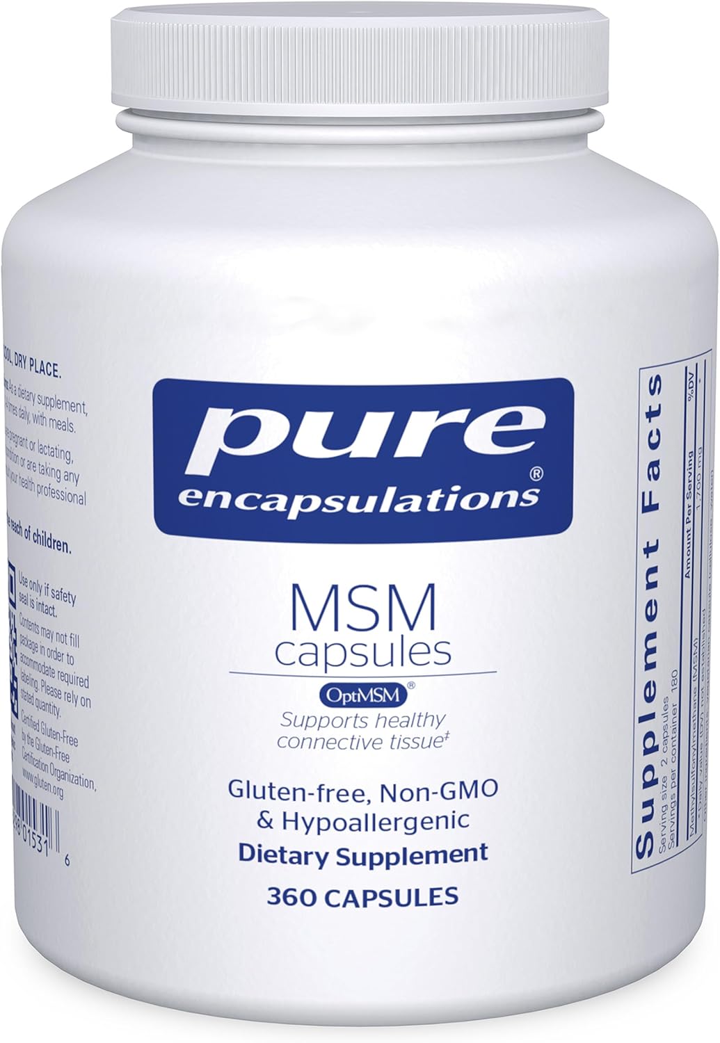 MSM Capsules for Joint & Immune Support (Pure Encapsulations) 360 capsules