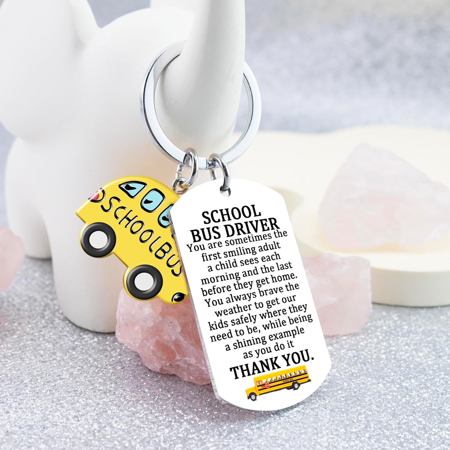 Bus Driver Appreciation Gifts For Men Funny School Bus Driver Gifts Thank You Gift Personalized Birthday Thanksgiving Day Keychain Small Gift For Him - Image 5