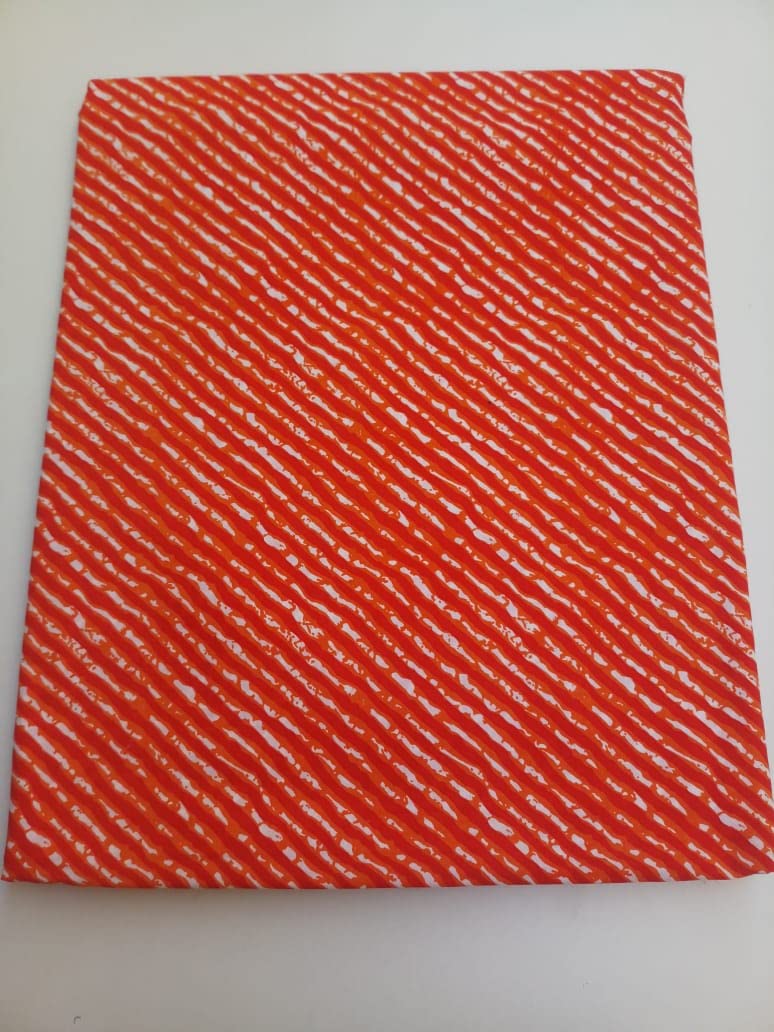 Floral Printed Cotton Print Fabric Cloth Block Print Floral Print Fabric Running Jaipuri Hand Block Printed Women Dress Material Kurtis Natural 44" Inches Width 2.5 Meter Orange lehriya-picture-27
