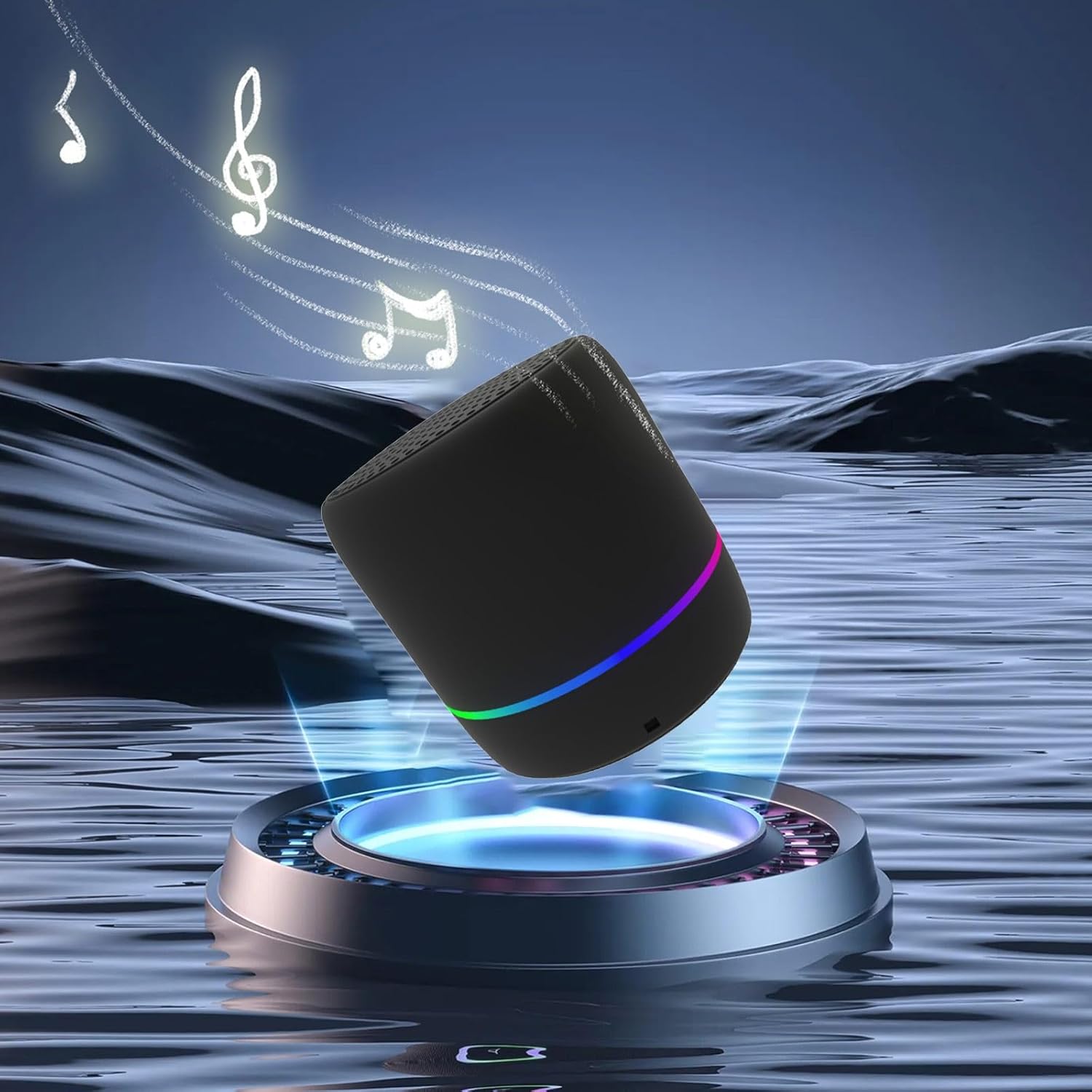 Generic Bluetooth Speaker 3W Portable with LED Light Show IPX3 Waterproof Bluetooth 5 2 Compact with Hanging Rope