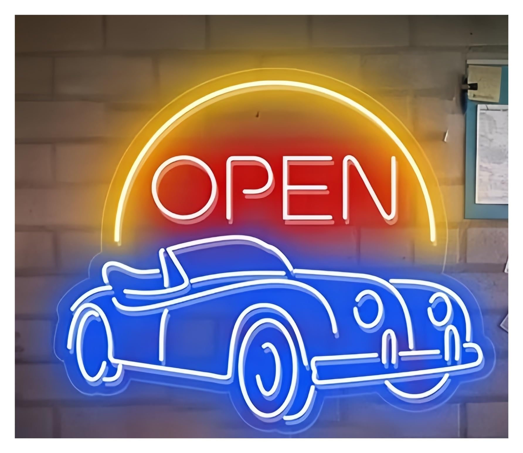 SHOUXI Sign Lamp Car Neon Signs Garage Decoration Garden Wall Light for Home Office Store 60X49cm(F)