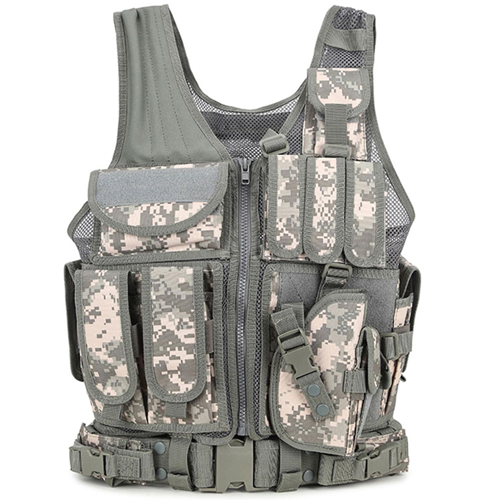 YAKEDA Tactical Outdoor CS Game Vest Adjustable Fit Adult (ACU CAMOU)