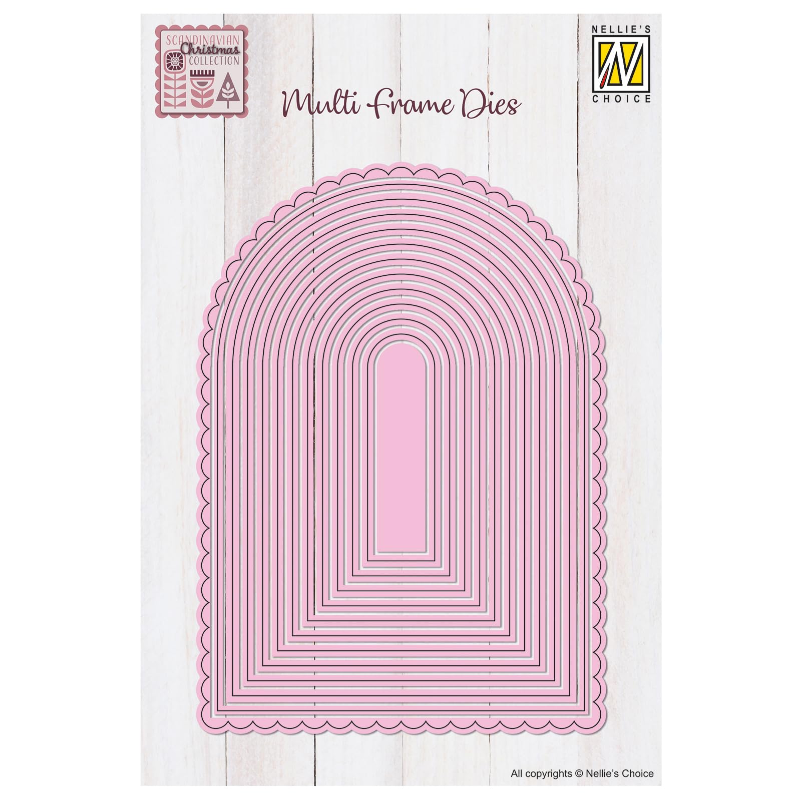Nellie's Choice Cutting Dies Set-Arch-13 Pcs of 3.9 x 5.7 to 0.79 x 2.36-Card Making Supplies-for Scrapbooking and Paper Crafts, Pink, 14,8 x 10,6 cm
