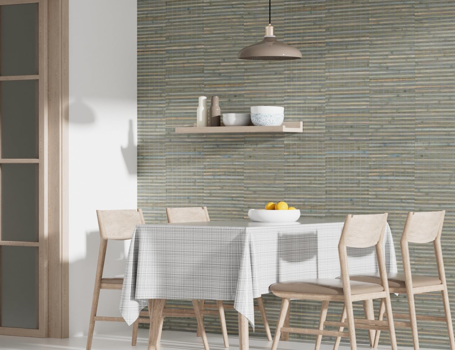 SINGULARWOOD Bamboo Wall Panel for Home Decor,Wall Cladding and Covering,Wainscoting Ceiling Wall Paneling 47.2x11.8 in(4 Pack)