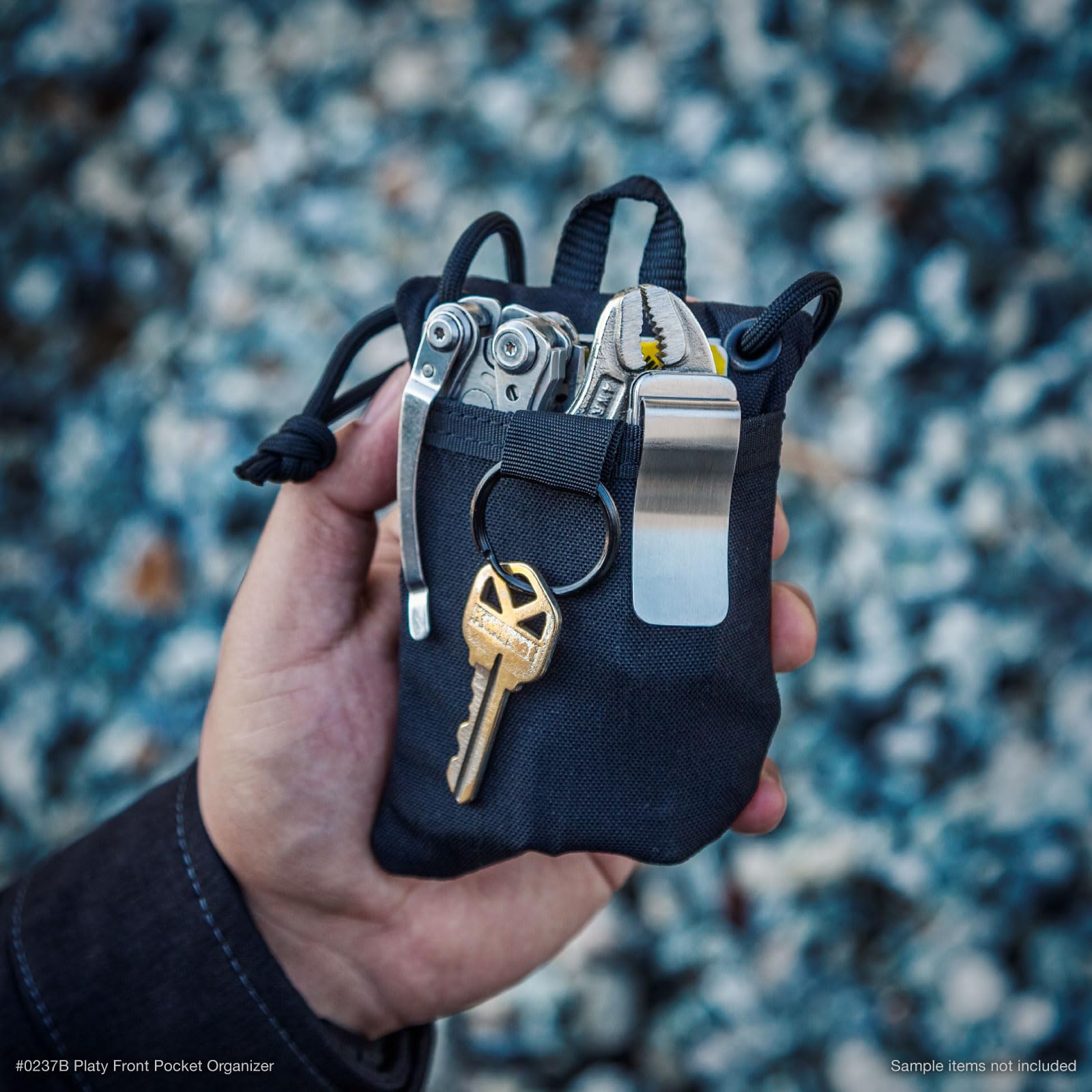 MAXPEDITION Platy Organiseur de poche, pochette à outils EDC durable pour homme, portefeuille tour de cou avec cordon en paracorde, peut contenir une lampe de poche, des outils multiples, un stylo, un