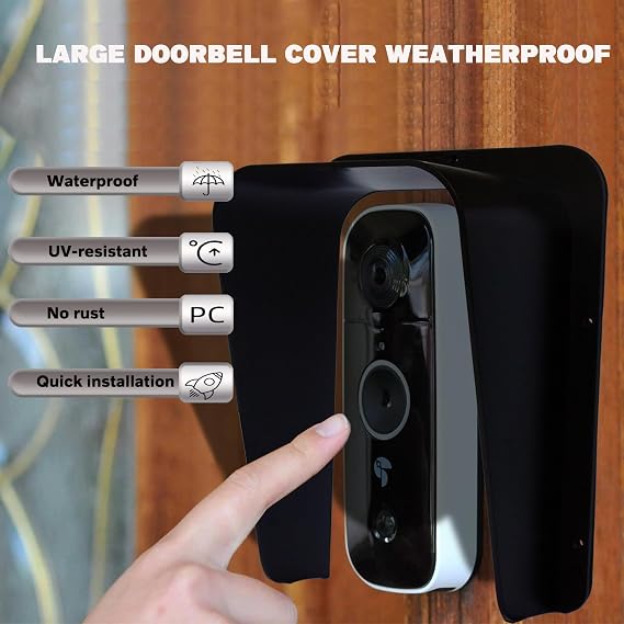 Large Waterproof ABS Rain Cover for Doorbell, Keypad Rain Cover, Doorbell Protector Cover for Doorbell, Ring Chime, Video Doorbell, Door Lock