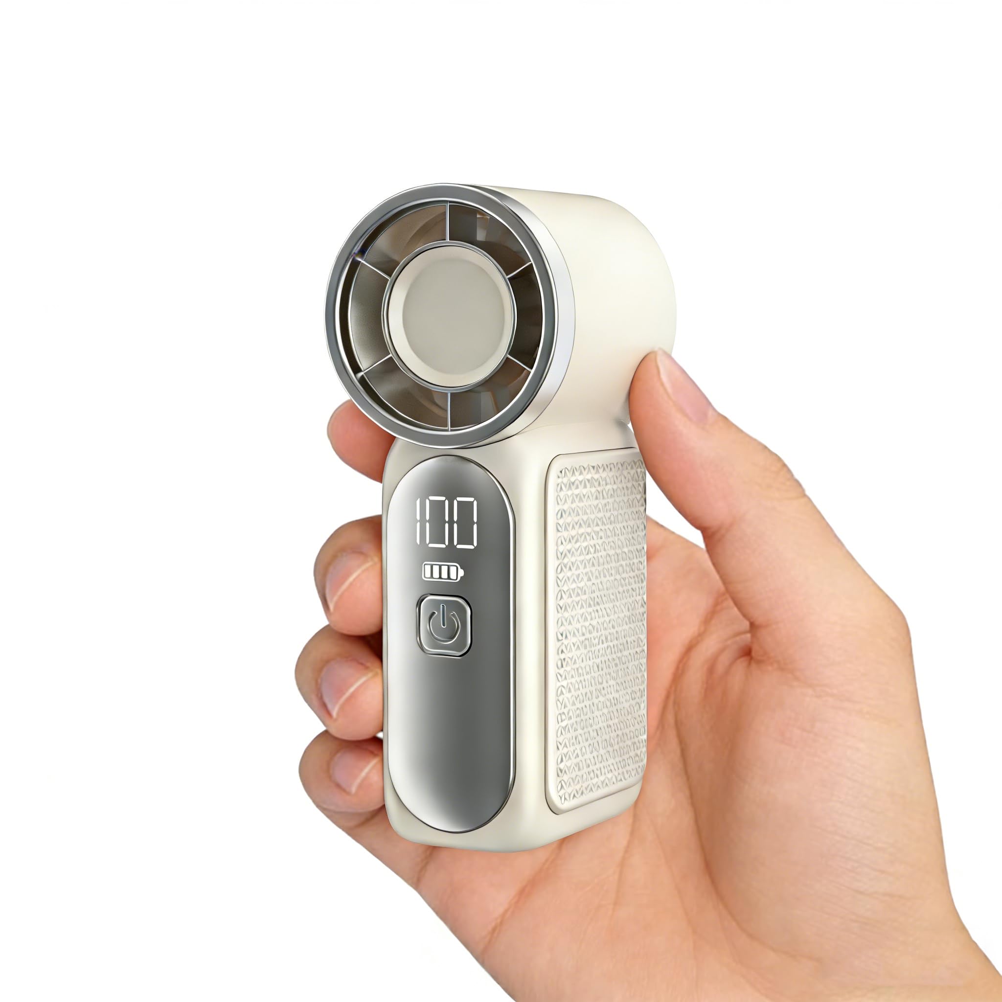 Kazoeju Mini Portable Handheld Fan Rechargeable Personal Fan Pocket Size Small Turbo Hand Held Fans with 6 Speeds/Led Display/Lanyard, Mini Fan for Travel, Home, Makeup, Commuting, Skincare, Women