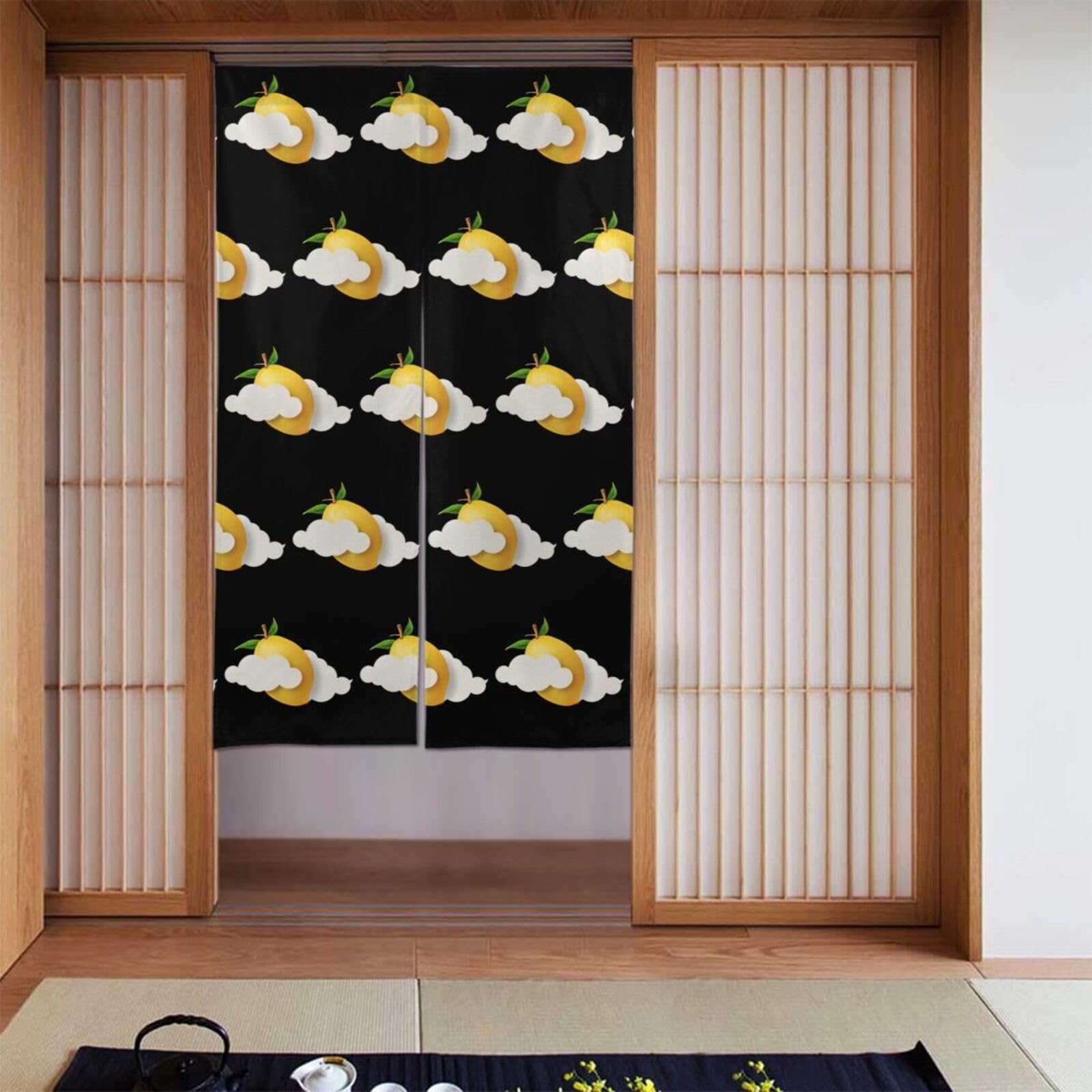 Cortina para colgar entre habitaciones y separar estancias con diseño de nubes
