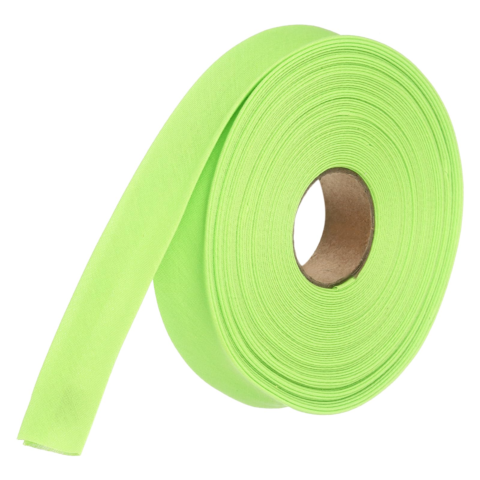 sourcing map 2cm Double Fold Bias Tape Polyester (Light Yellow 14.6m)