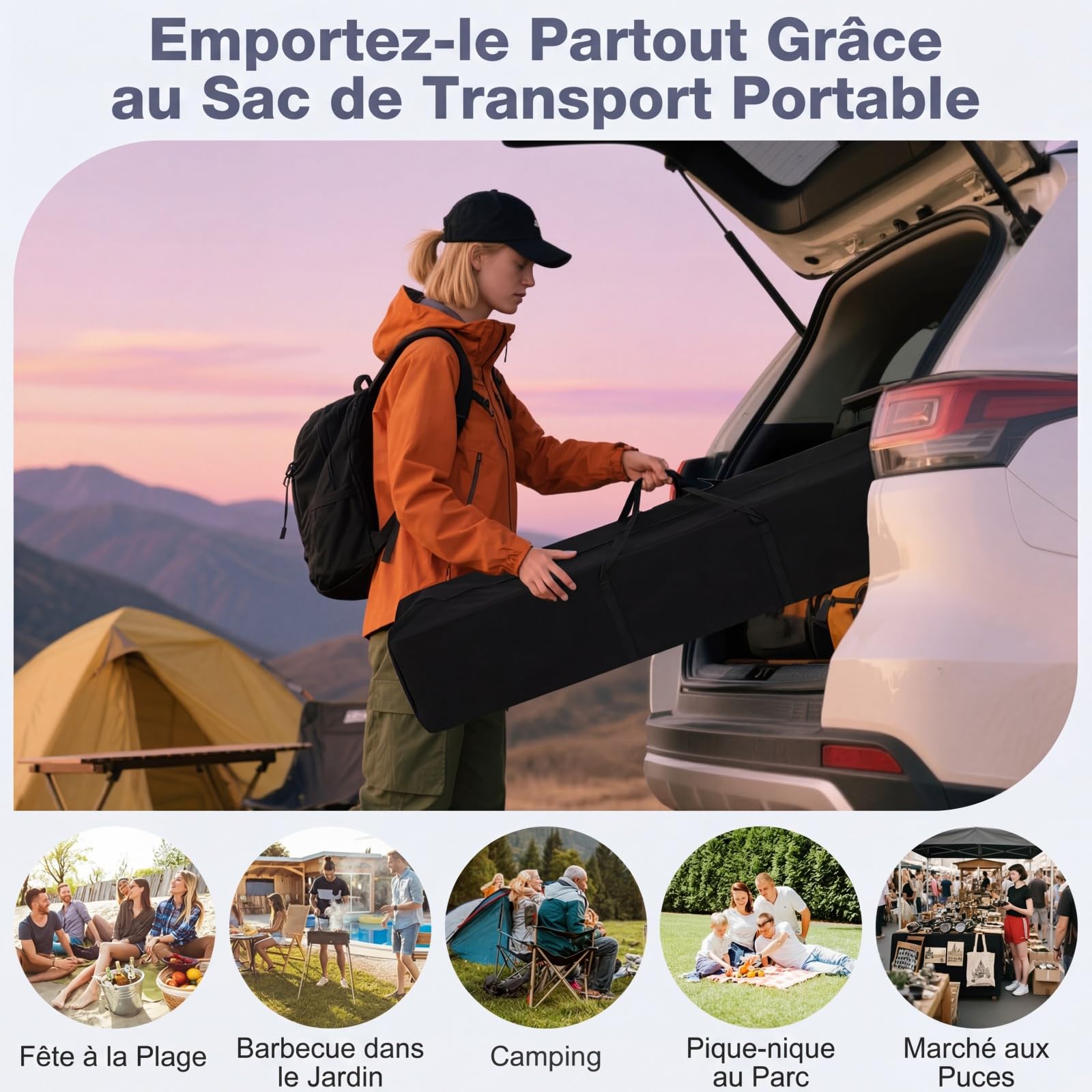 COSTWAY Tonnelle Pliante 3x3 m, Tonnelle de Jardin Pop Up, Sac de Transport, Structure Métallique, 8 Piquet de Tente, 4 Sacs de Sable, Barnum Pliant Exterieur, pour Camping Fête (Noir)