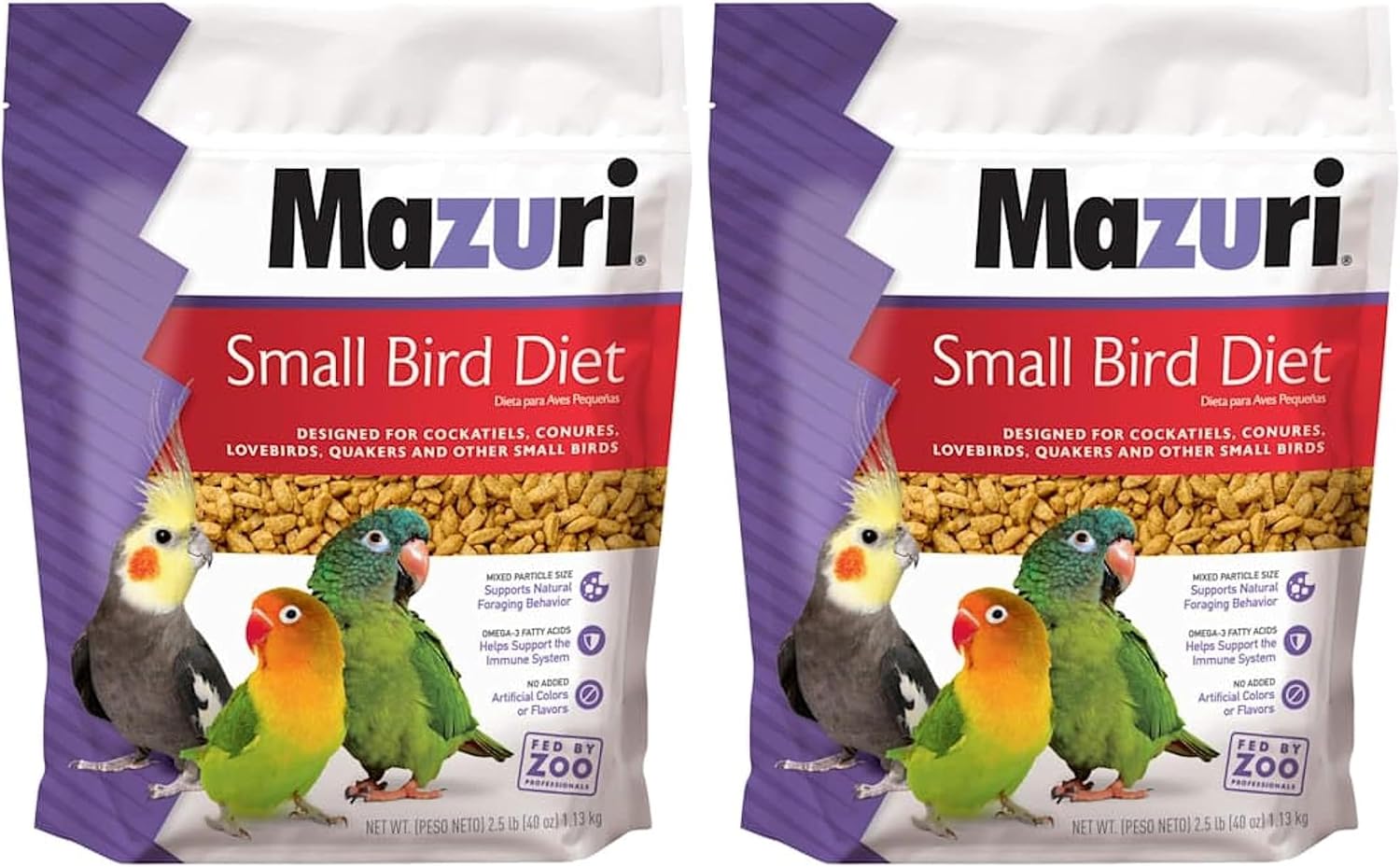 Mazuri | Nutritionally Complete for Small Birds | 2.5 Pound (2.5 lb.) Bag (Pack of 2)