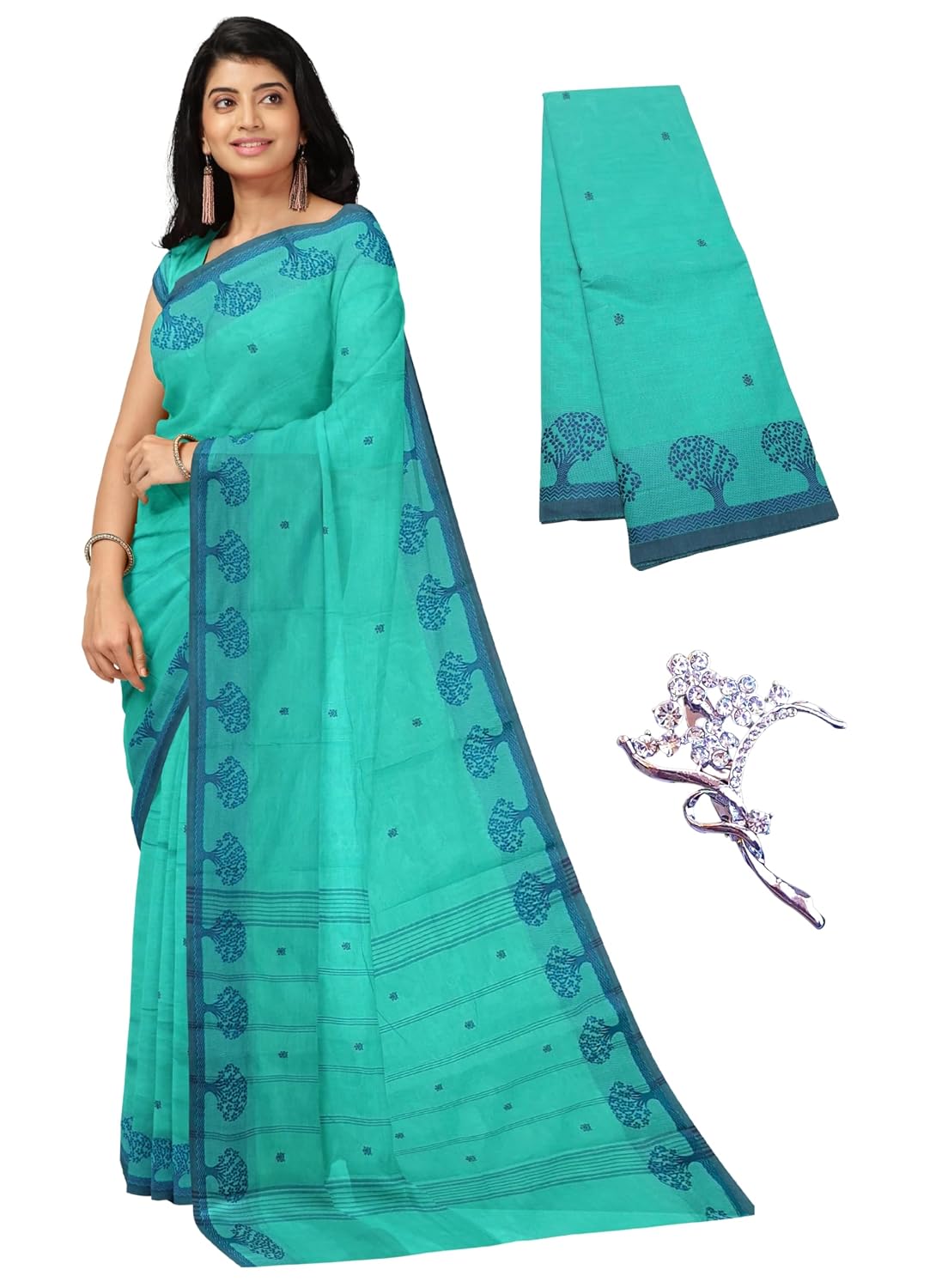NandaVanam Chettinad Cotton Sarees for Women with Blouse | Handloom Sarees for Women With Tree Border | Daily use and All ... - Review, Price and Buying Guide