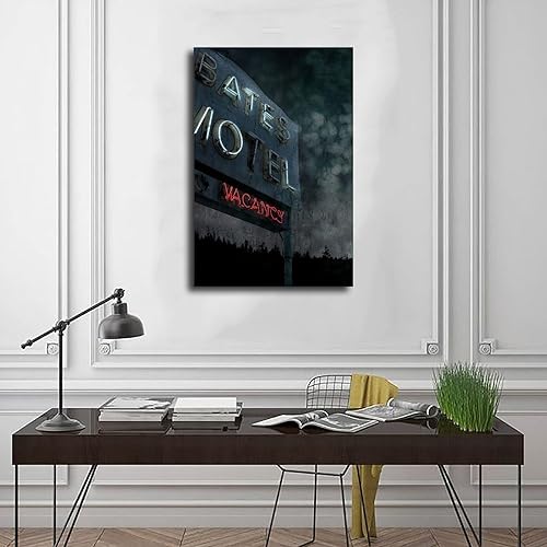 Miniatura 3 de QWQYLEI Bates Motel - Póster de la película retro clásica en negro, póster de la película, decoración de pared, pinturas impresas para sala de