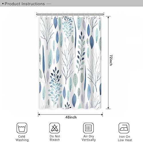 Miniatura 258 de Cortina de ducha de baño con temática de dinosaurio, cortina de ducha de hojas tropicales de dinosaurio verde con ganchos, cortina de ducha de tela