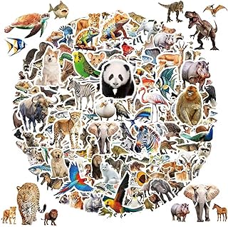 200 Pcs Cute Animal Stickers Bulk for Kids,Girls,Boys,Teens Adults.Waterproof Vinyl Kawaii Sticker Pack for Water Bottle Laptop, Phone.Teacher Reward Kids Stickers in Wild/Farm/Dinosaurs/Fish