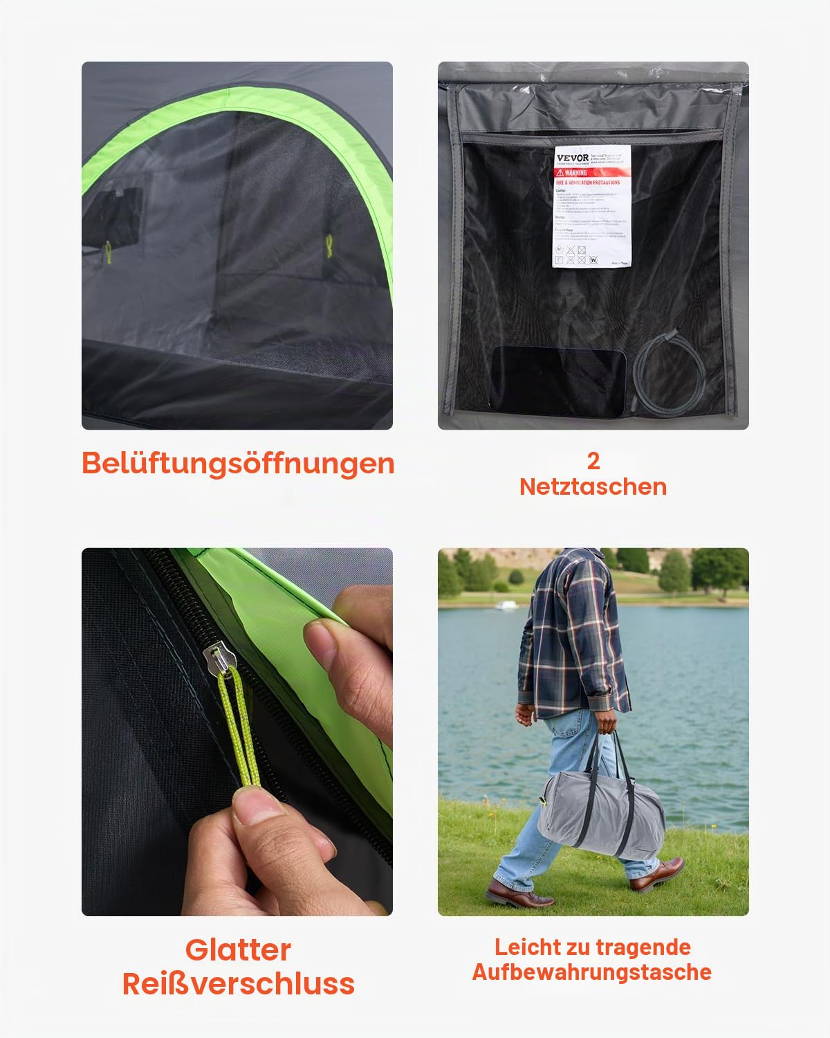 VEVOR Dachzelt Truck LKW Zelt Campingzelt Doppelschichtzelt Outdoors Pickup Truck Zelt LKW Bett Zelt Outdoor Familie Camping Reise Autozelt, Wasserdichtes Autodachzelt Heckzelt Tragetasche