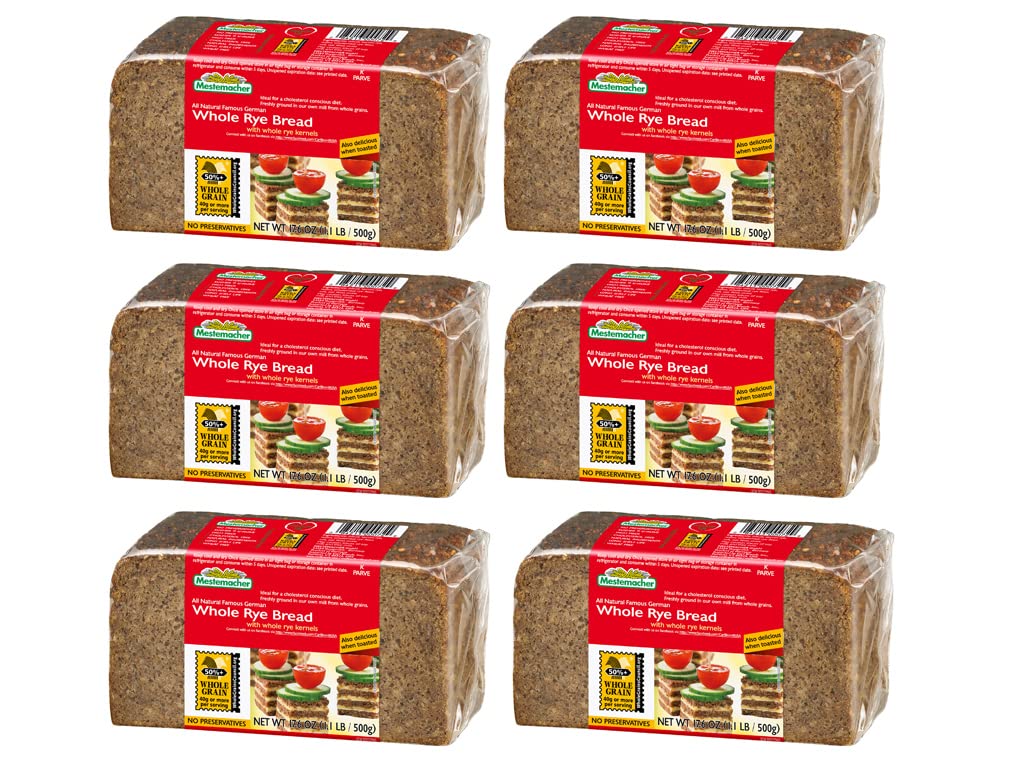 Mestemacher Whole Grain Bread (Whole Rye, 17.6 oz, pack of