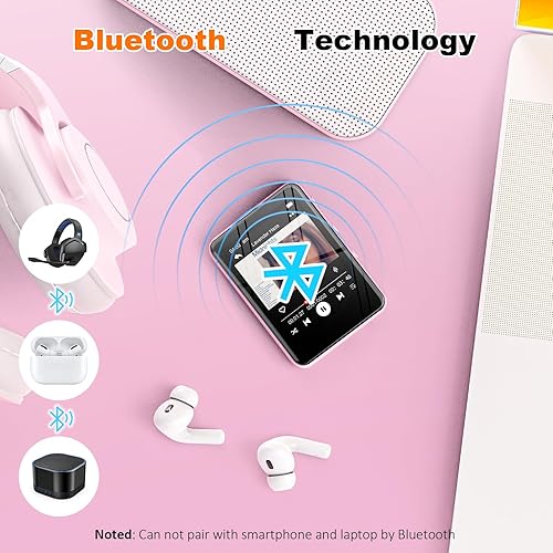 Miniatura 2 de Reproductor de música MP3 con Bluetooth, almacenamiento de 32 GB, pantalla táctil completa, altavoz integrado, radio FM y grabadora de voz, ranura