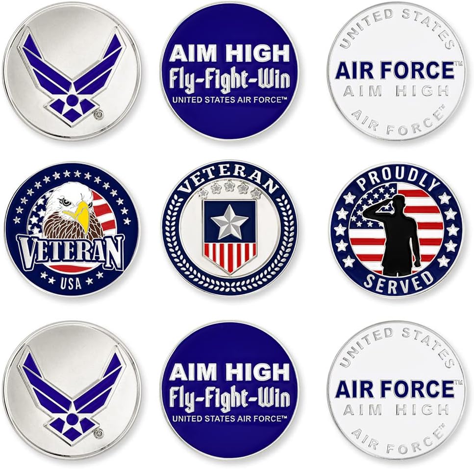 PinMart US Veteran Pack of 9 Magnetic Golf Ball Markers - Accessories