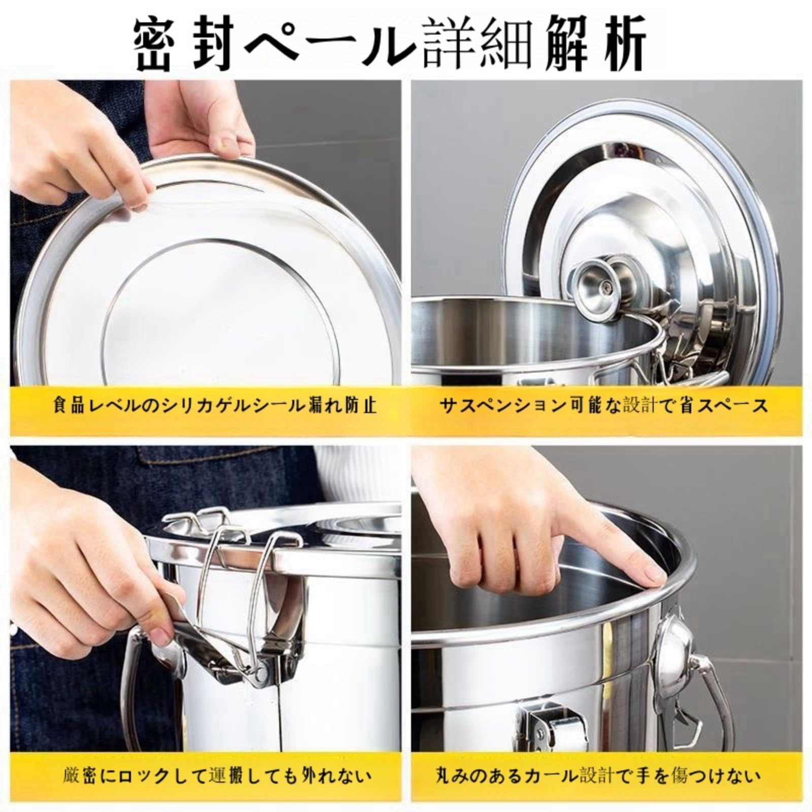 Amazon | 寸胴鍋 304ステンレス製 大容量 洗いやすい 錆に強い 蓋付き 