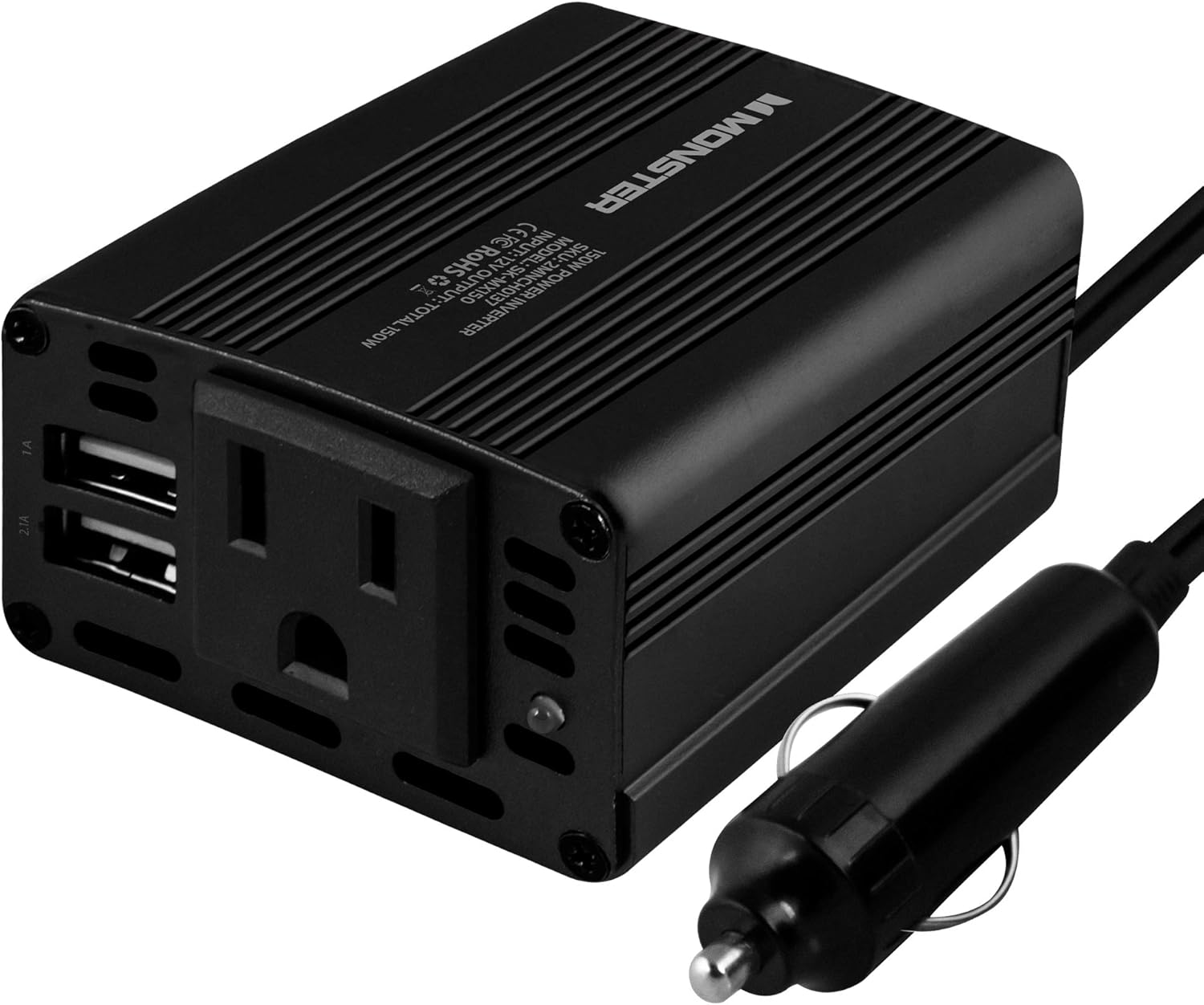 Monster 150W Car Power Inverter DC 12V to 110V 1 AC