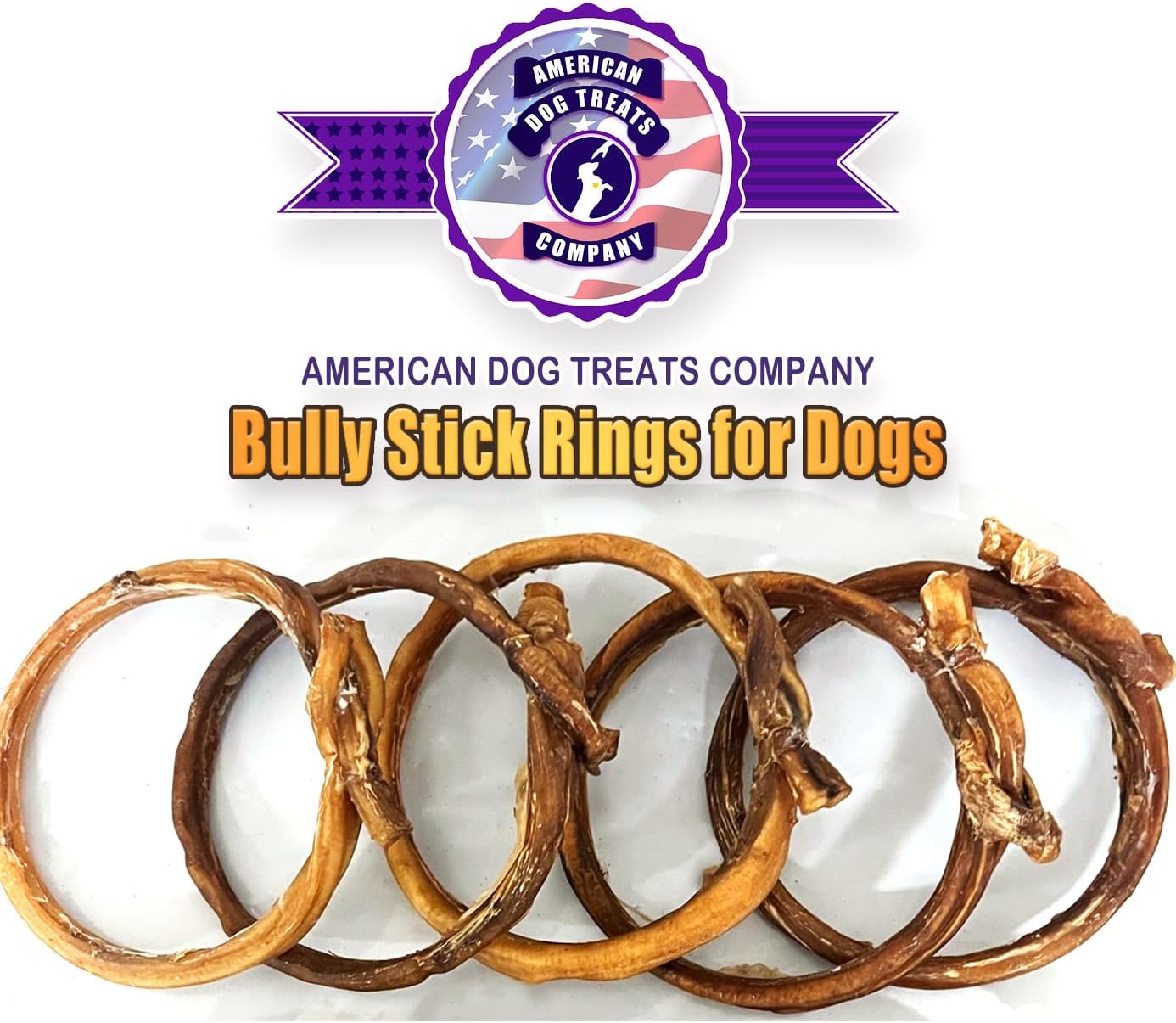 Bully Sticks for Dogs | Natural Long Lasting Pizzle Sticks | Single Ingredient Beef Pizzle | Dog Treats for Aggressive Chewers (Pack of 25, Ring Bully Sticks)