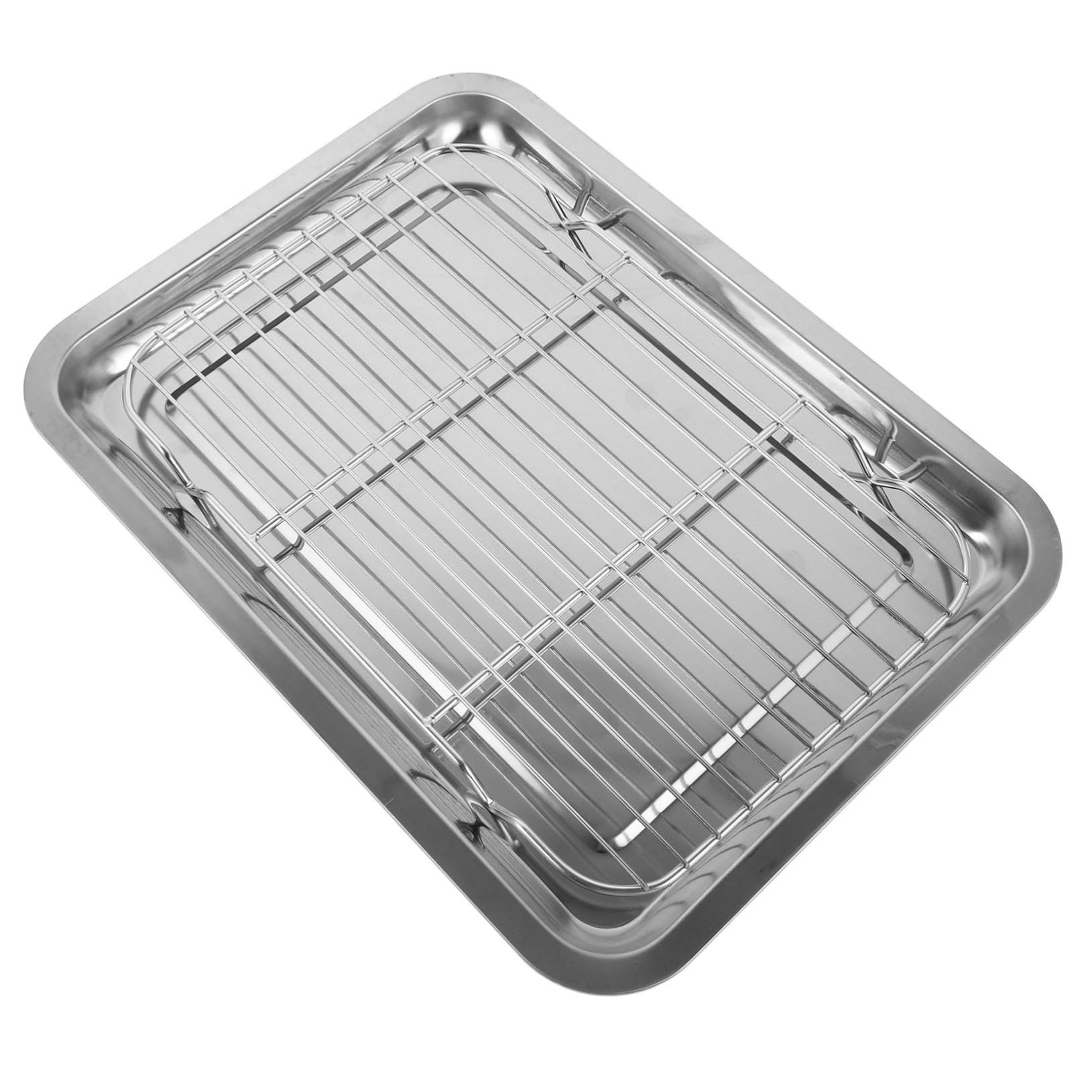 Plateau pâtisserie inox avec grille pour des frites et grillades saines