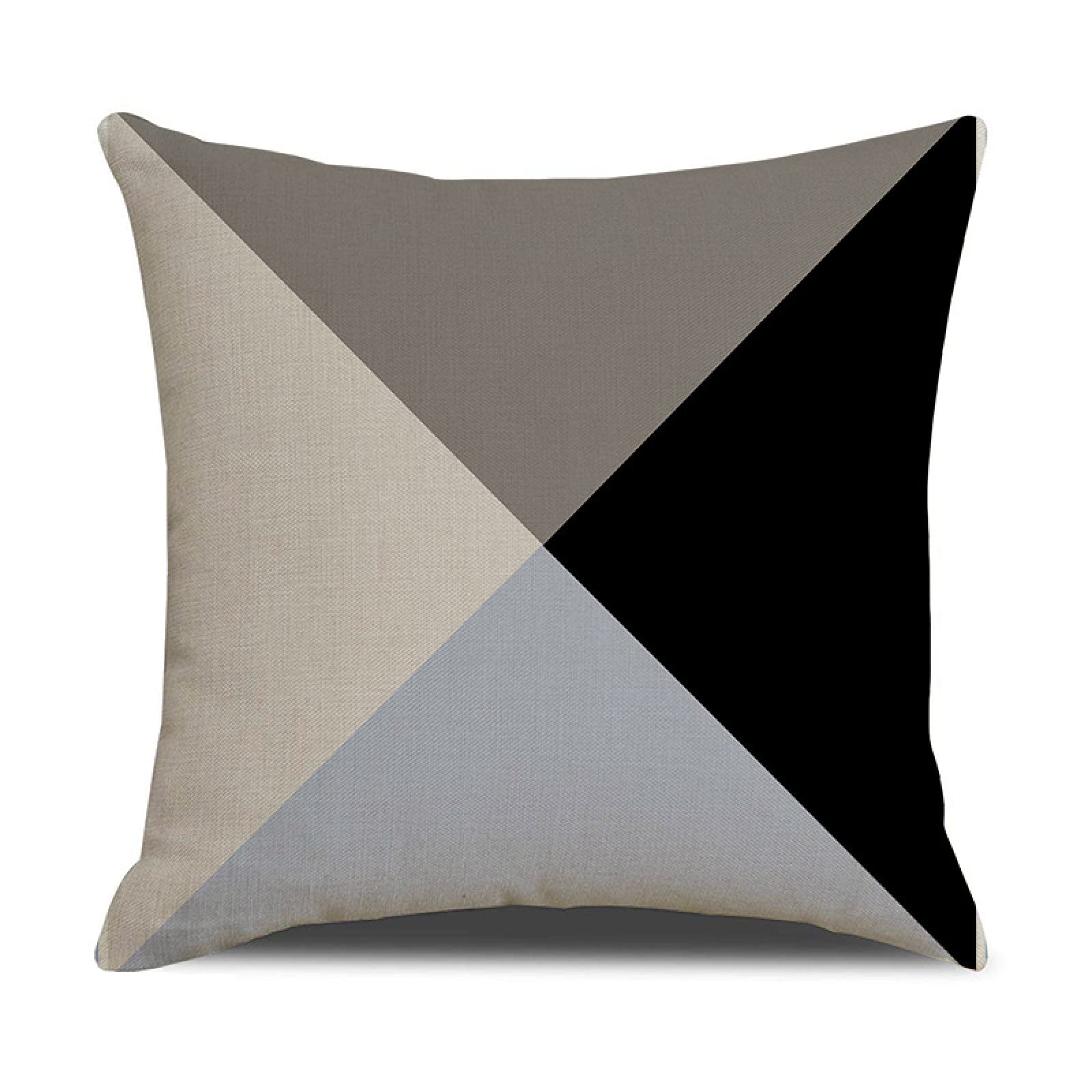 Cushion Covers 50cm x 50cm Blue Grey Geometry Decorative Pillows with Invisible Zipper Garden Cushions Square Linen Scatter Cushions Comfortable Breathable Pillow Cover