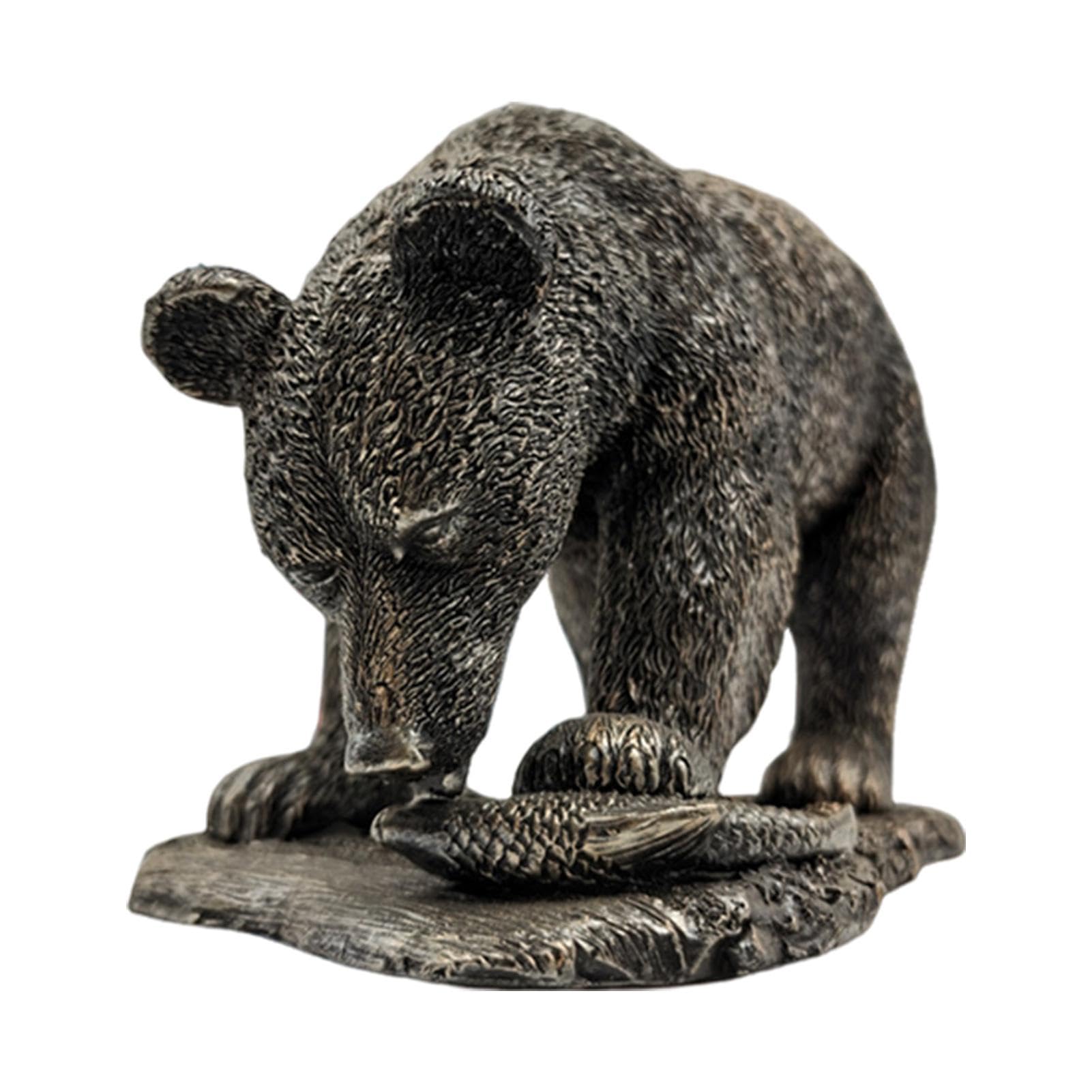 熊置物真鍮製，工藝美術品，高18.5cm，重4500克。 Amazon.co.jp: クロクマの置物 | リアルなクマの彫刻 | 野生動物