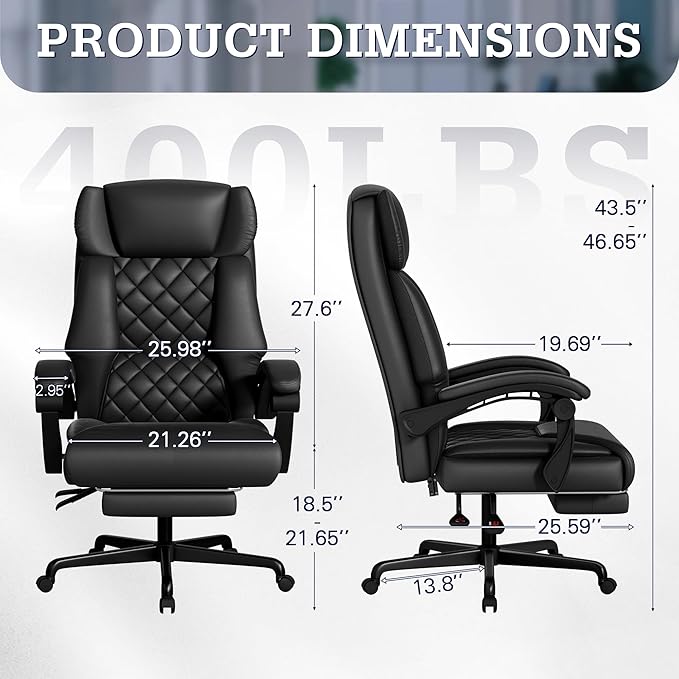 Silla Ejecutiva de Oficina con Masaje, Reclinable y Reposapi miniatura 3
