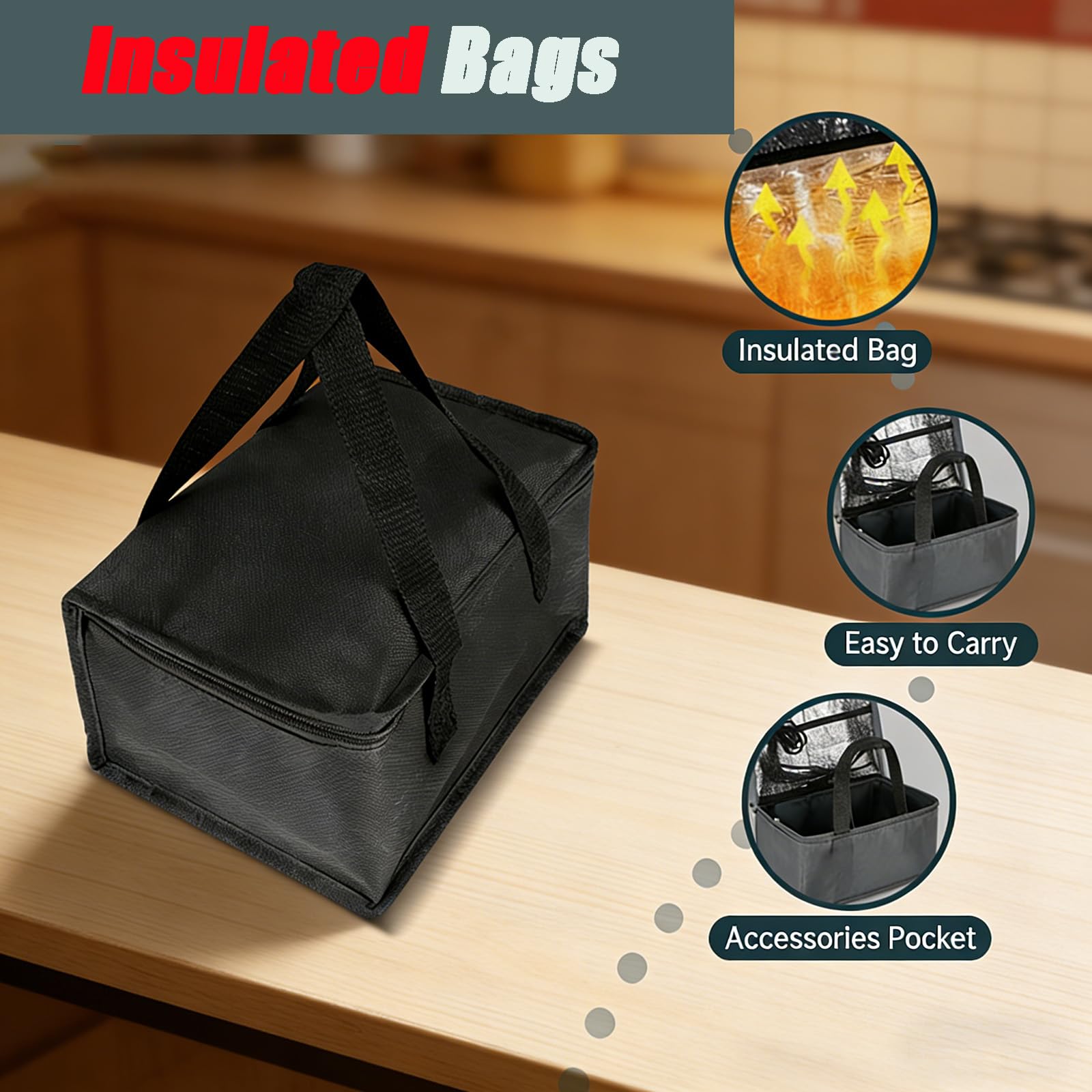 Scaldavivande elettrico, 1,5 l, a riscaldamento rapido, con set da tavola e borsa termica, per ufficio, scuola e uso in movimento, facile da pulire