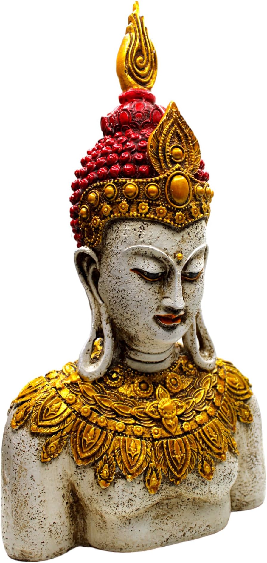 Buddha Rustic Divine Sitting Idol Statue| Showpiece for Living Room| Gift Items For Home Decor | Hand Painted | For Table Decor | Sculpture (13 x 7.5 Inches)