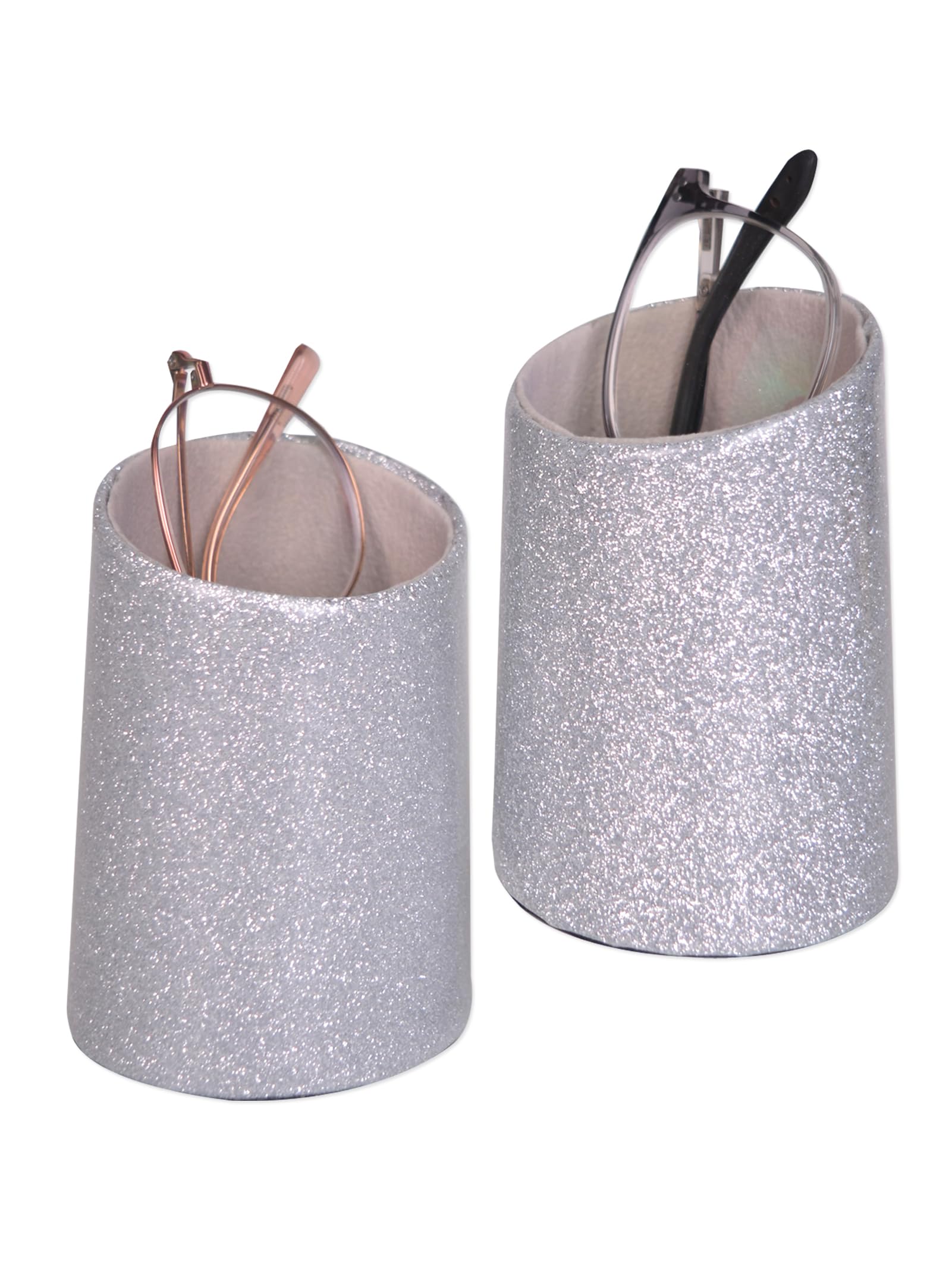 2 Pack Eyeglasses Holder PU Leather Glasses Stand Case Holder for Desks or Nightstands