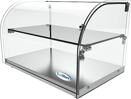 Vista 4 de KoolMore - Vitrina comercial estilo encimera para panadería (22 pulgadas), diseño de vidrio curvado delantero y puerta trasera