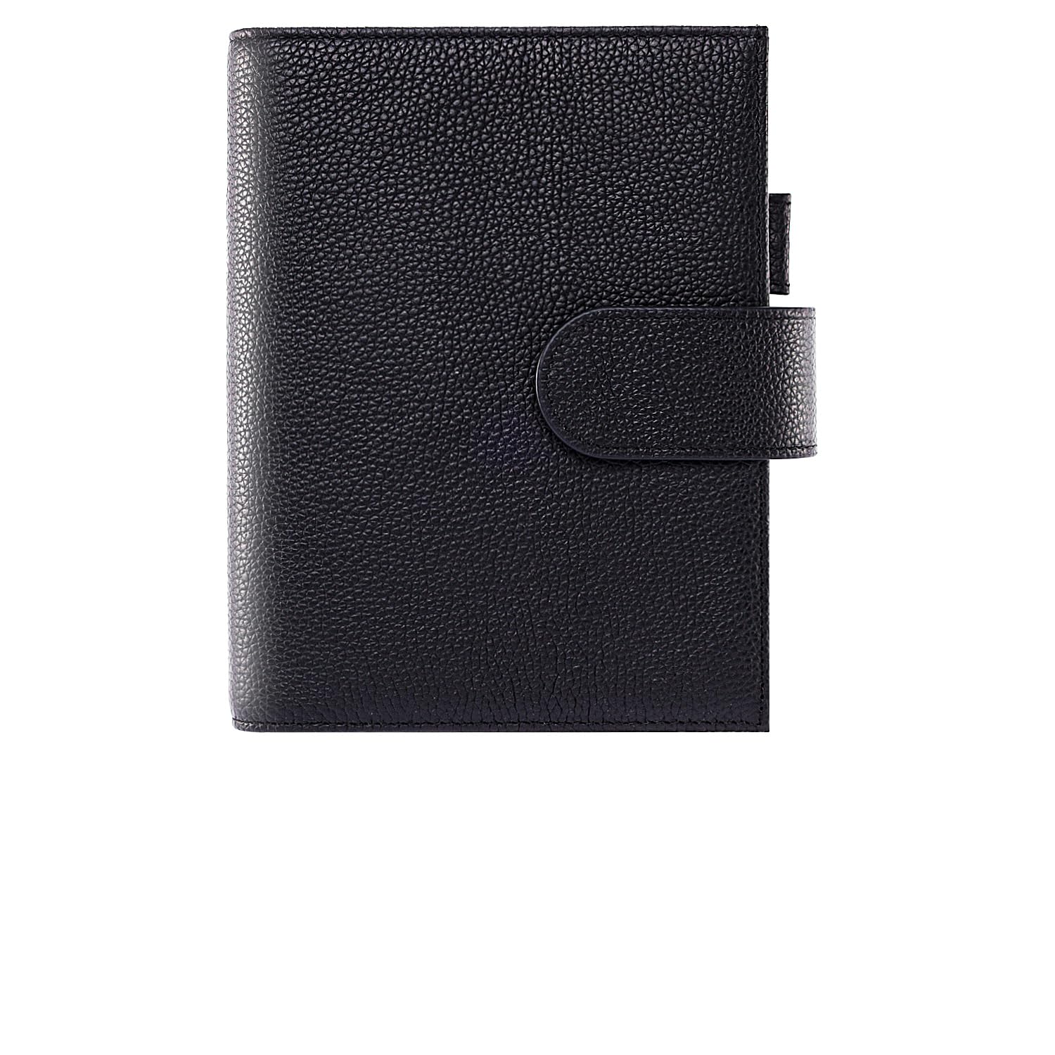 A6 Leder-Planer für Hobonichi, Stalogy, Midori Hibino, Leuchtturm1917 und mehr, mit Stiftschlaufe, Kartenfächern, Rückentasche und Lesezeichen, Schwarz
