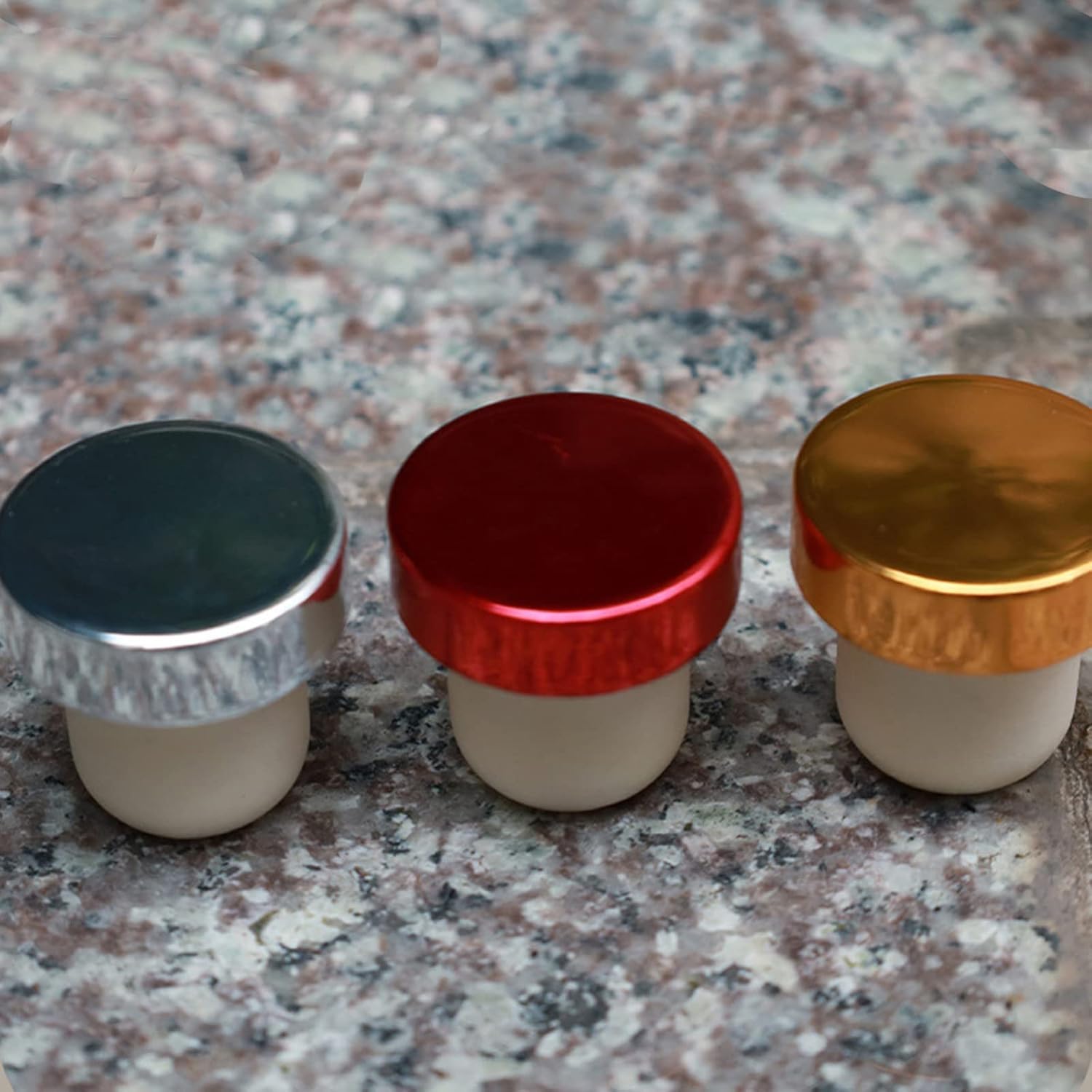 100 tapones de goma para botellas de vino, corcho de vino, herramienta de barra de sellado de botellas en forma de T, para botella de vino (rojo)