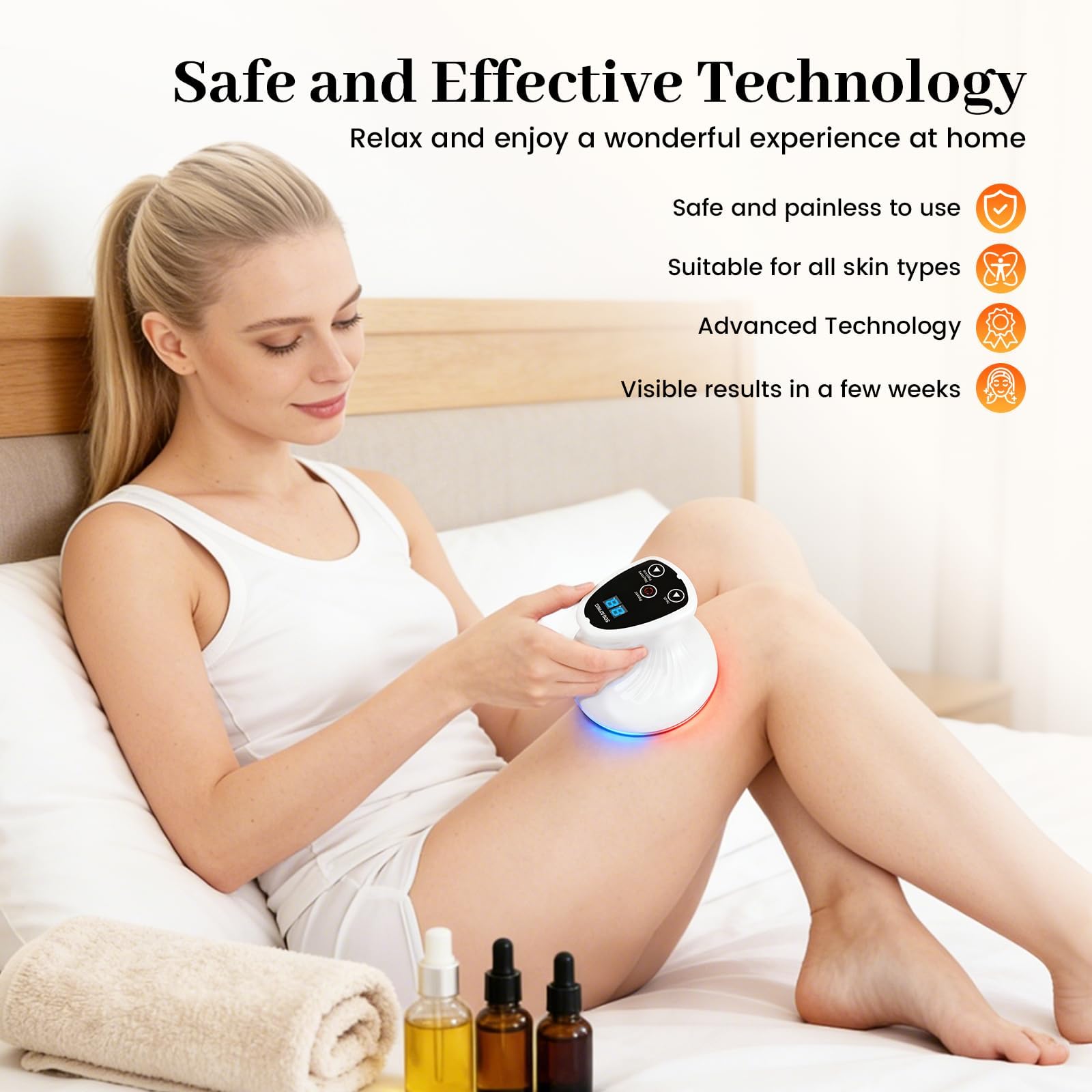 Cellulite Massaggiatore Elettrico con 40 Teste Magnetiche, 9 Livelli di Aspirazione & 9 Livelli di Calore, Schröpfgerät Elettrico per Coppettazione Sottovuoto, Massaggiatore per Tutto il Corpo