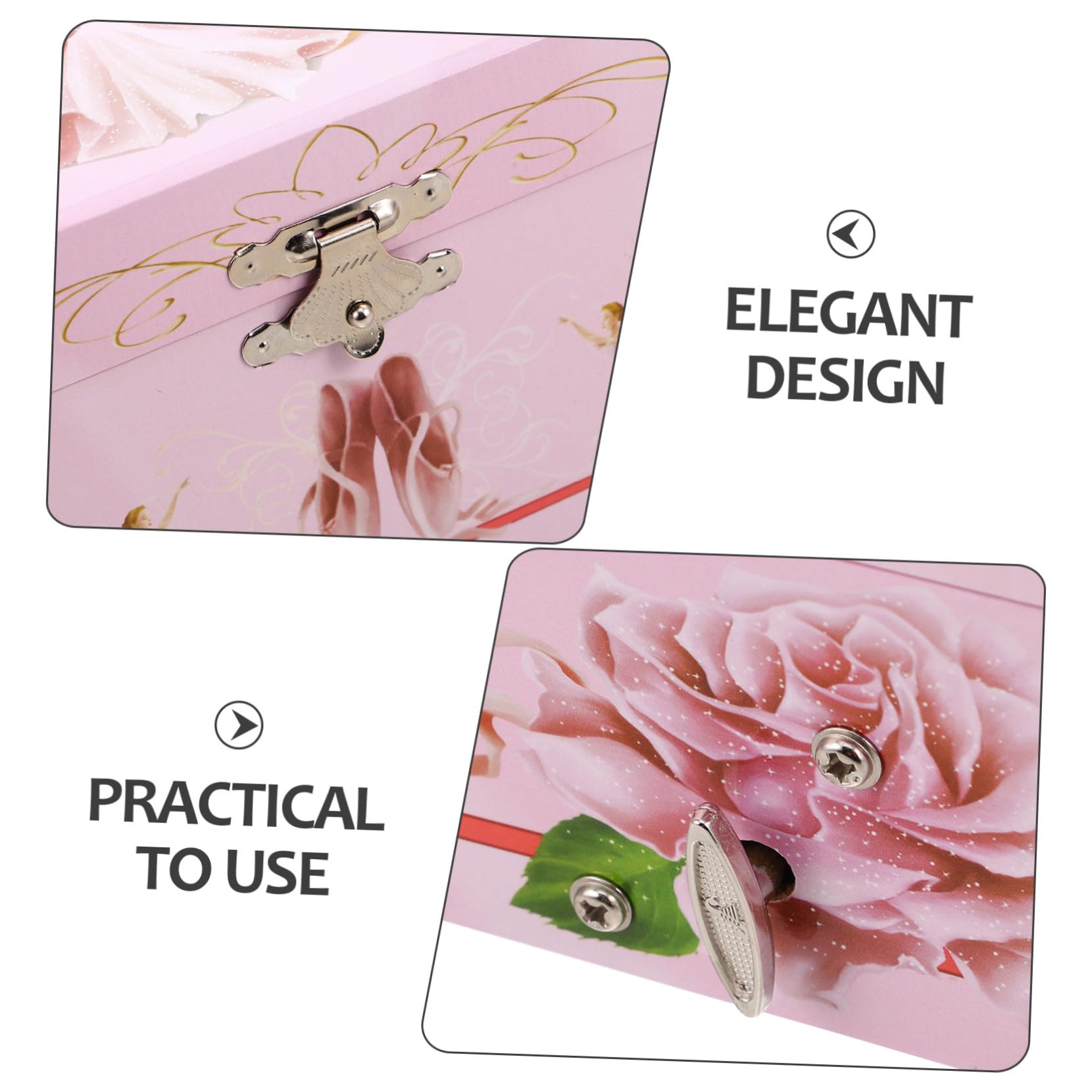 Joyero Musical Ballet para Niña 13 Cm Rosa con Bailarina Giratoria Caja de Música Decorativa Infantil Obsequio Cumpleaños
