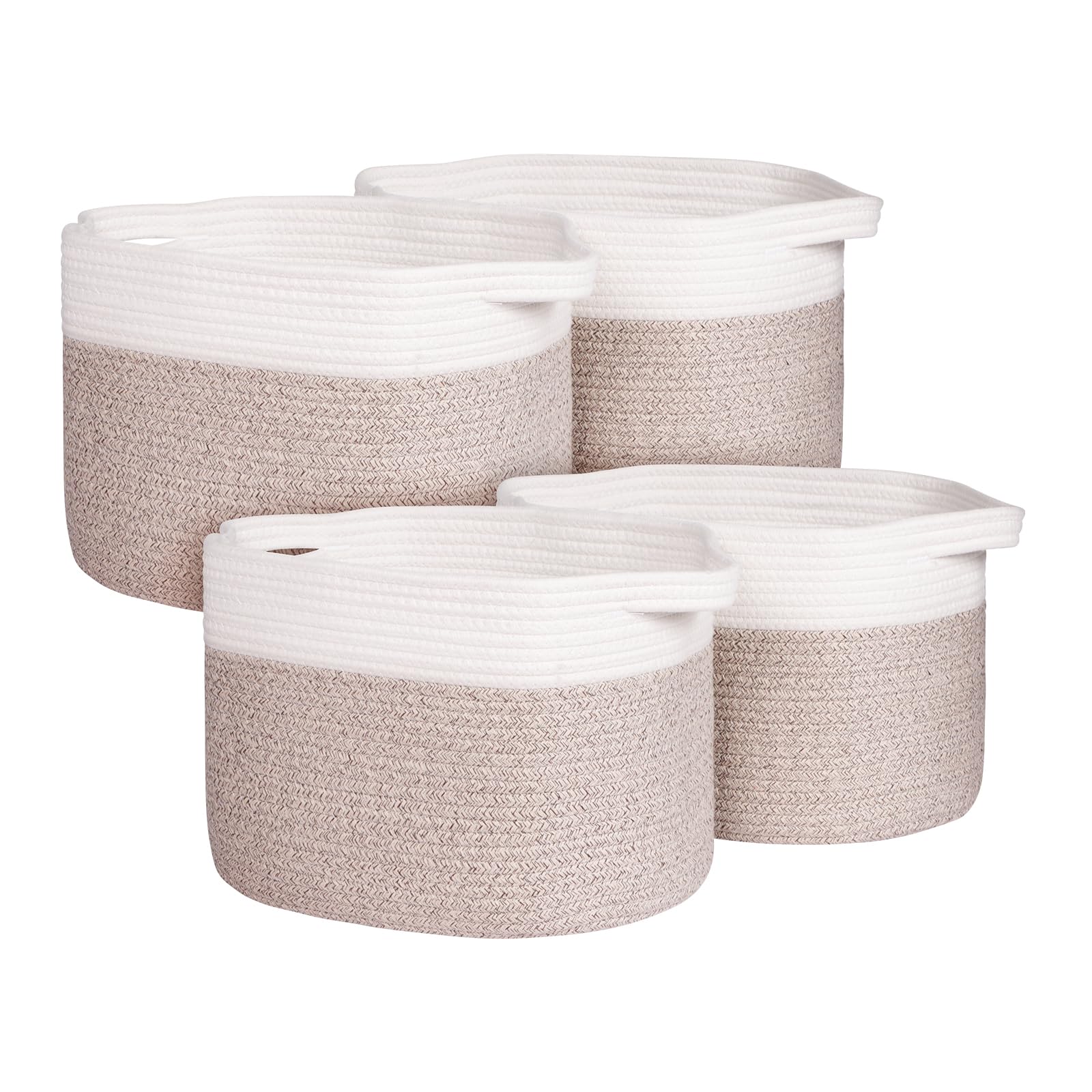 Univivi Woven Baskets for Storage, Decorative Cube Storage Bin for Organizing, 15