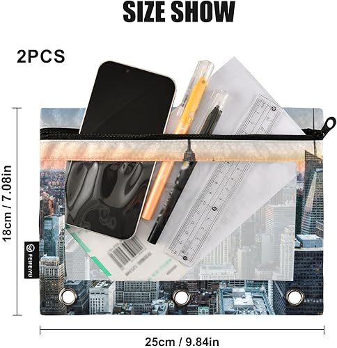 Miniatura 3 de Estuche para carpetas de archivos de la ciudad de Nueva York resistente para carpetas de 3 anillas, ventana transparente, oficina, escritorio,