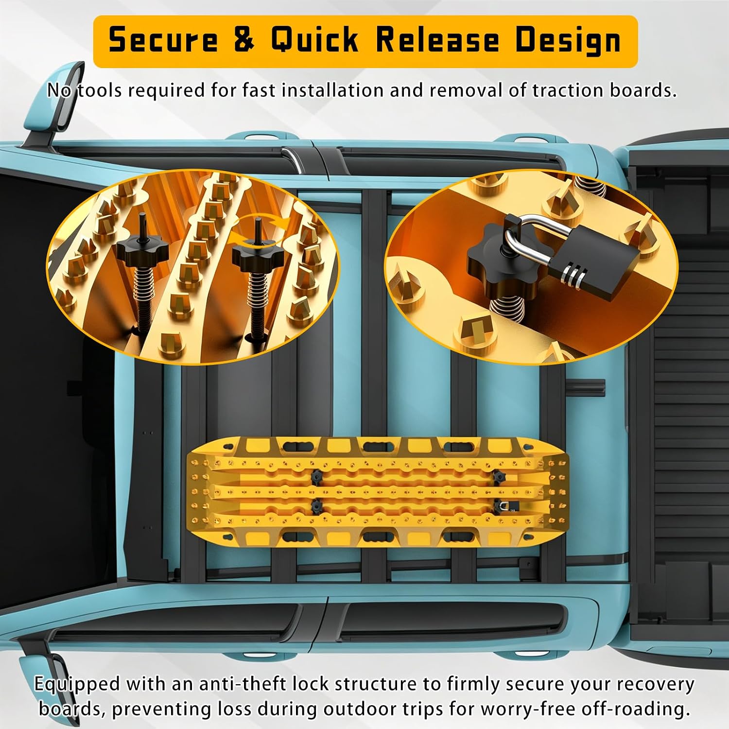 Traction Board Mount, Universal Recovery Board Mount Kit, Heavy-Duty Steel
